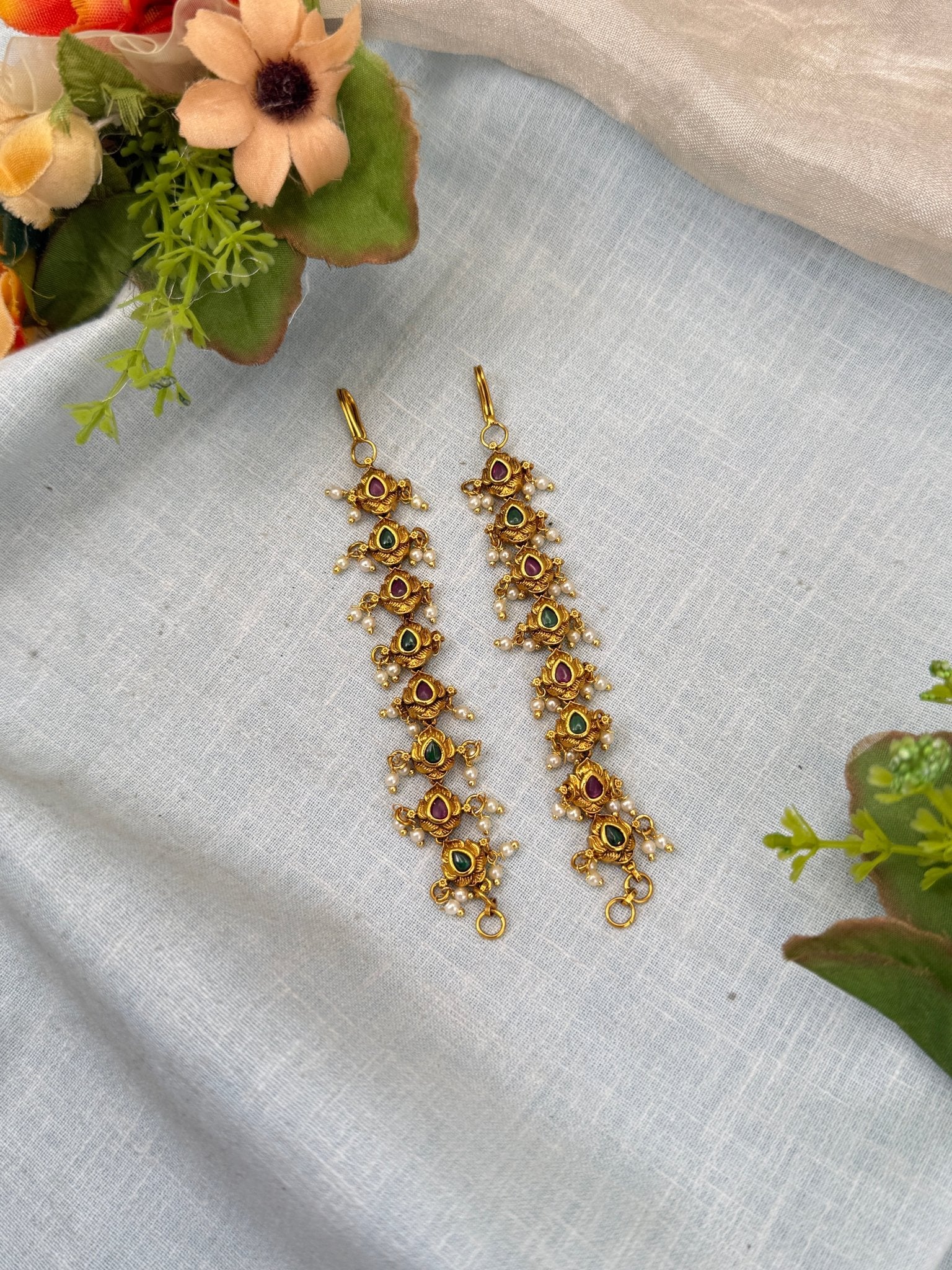 Luxurious Antique Straight Maatal Ear Chain 338 - Mahilas