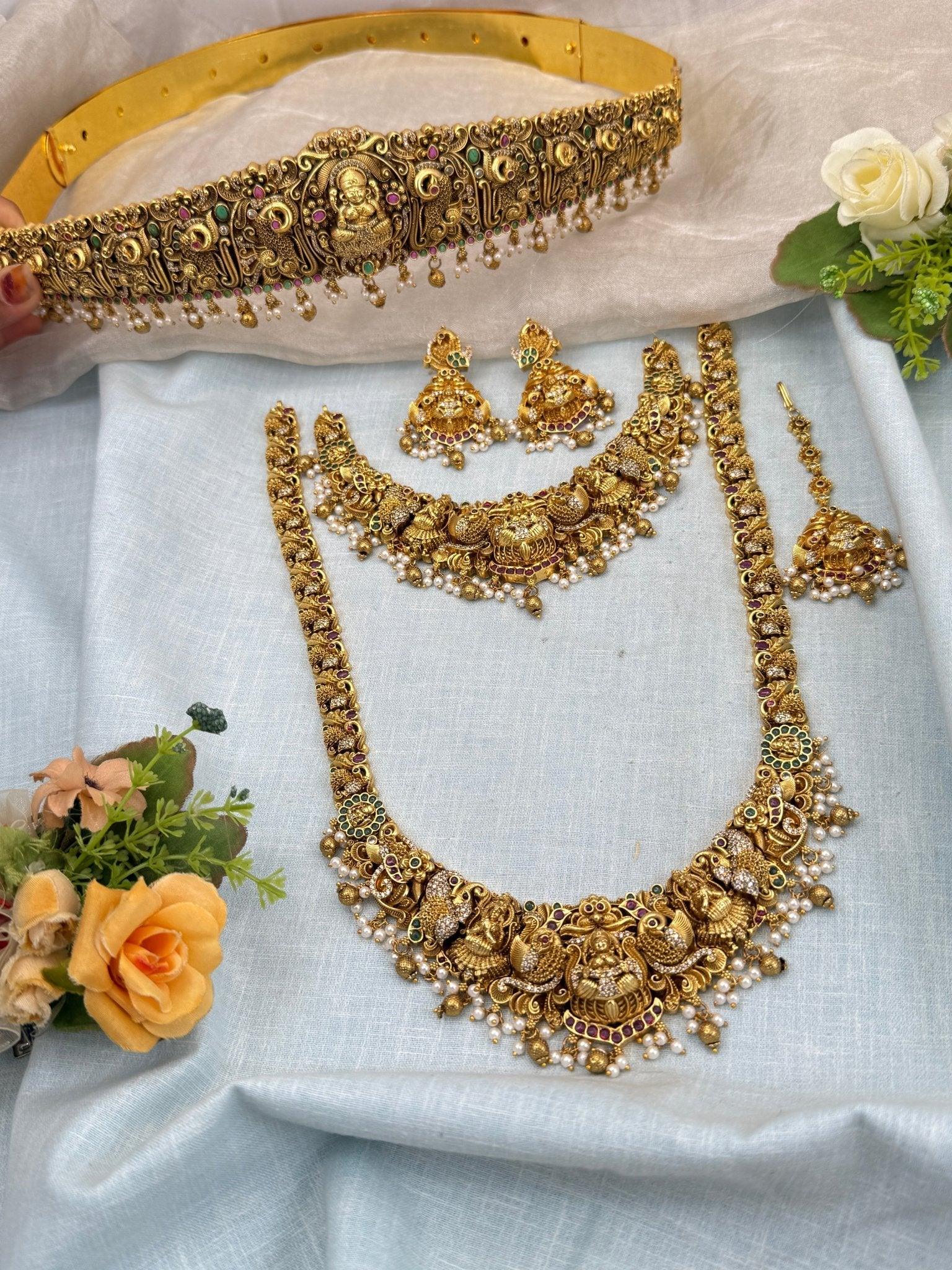 Luxurious Antique Temple Full Necklace Set 986 - Mahilas