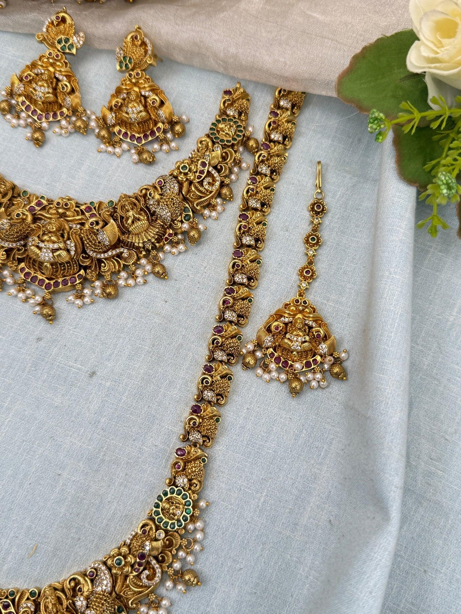 Luxurious Antique Temple Full Necklace Set 986 - Mahilas