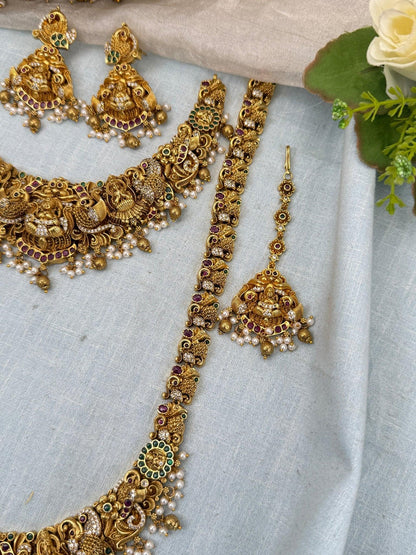 Luxurious Antique Temple Full Necklace Set 986 - Mahilas