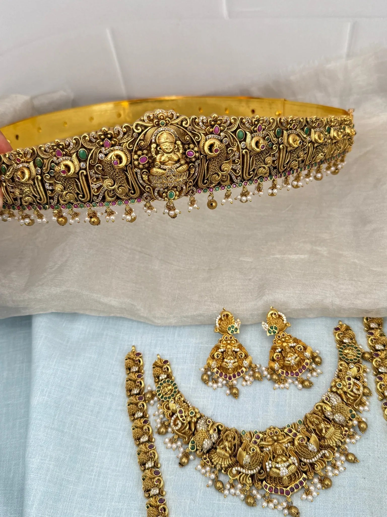 Luxurious Antique Temple Full Necklace Set 986 - Mahilas