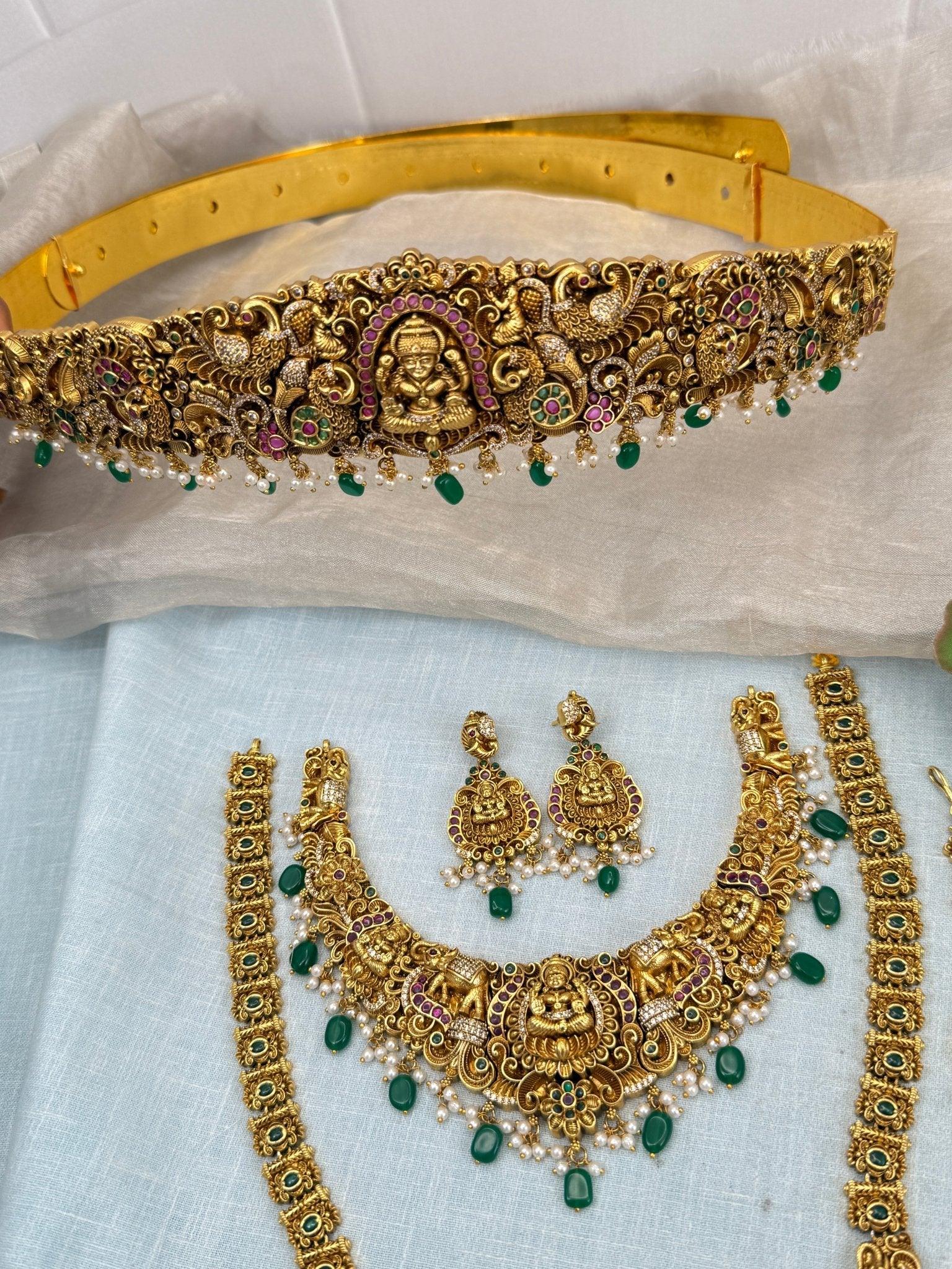 Luxurious Antique Temple Full Necklace Set 987 - Mahilas