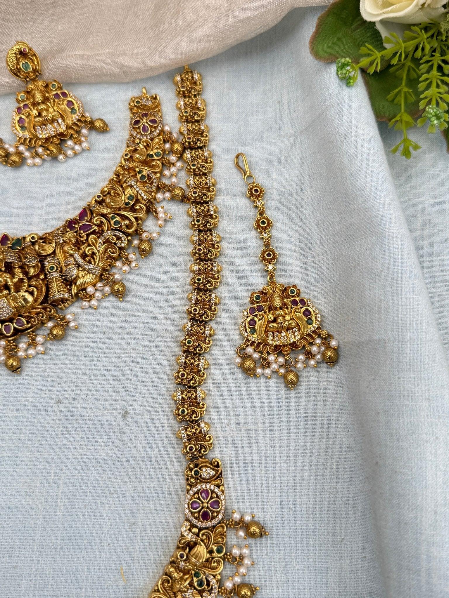 Luxurious Antique Temple Full Necklace Set 988 - Mahilas