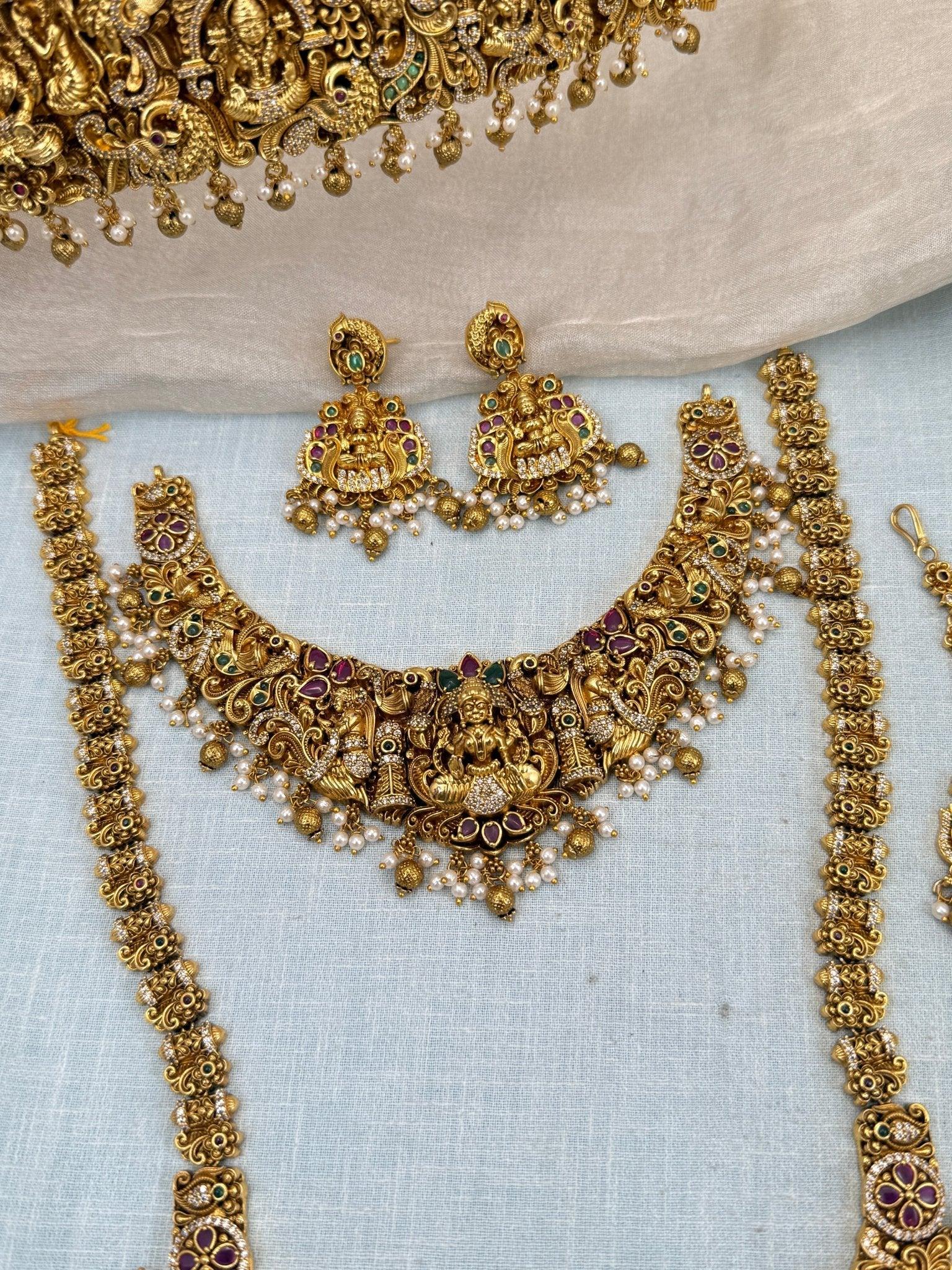Luxurious Antique Temple Full Necklace Set 988 - Mahilas