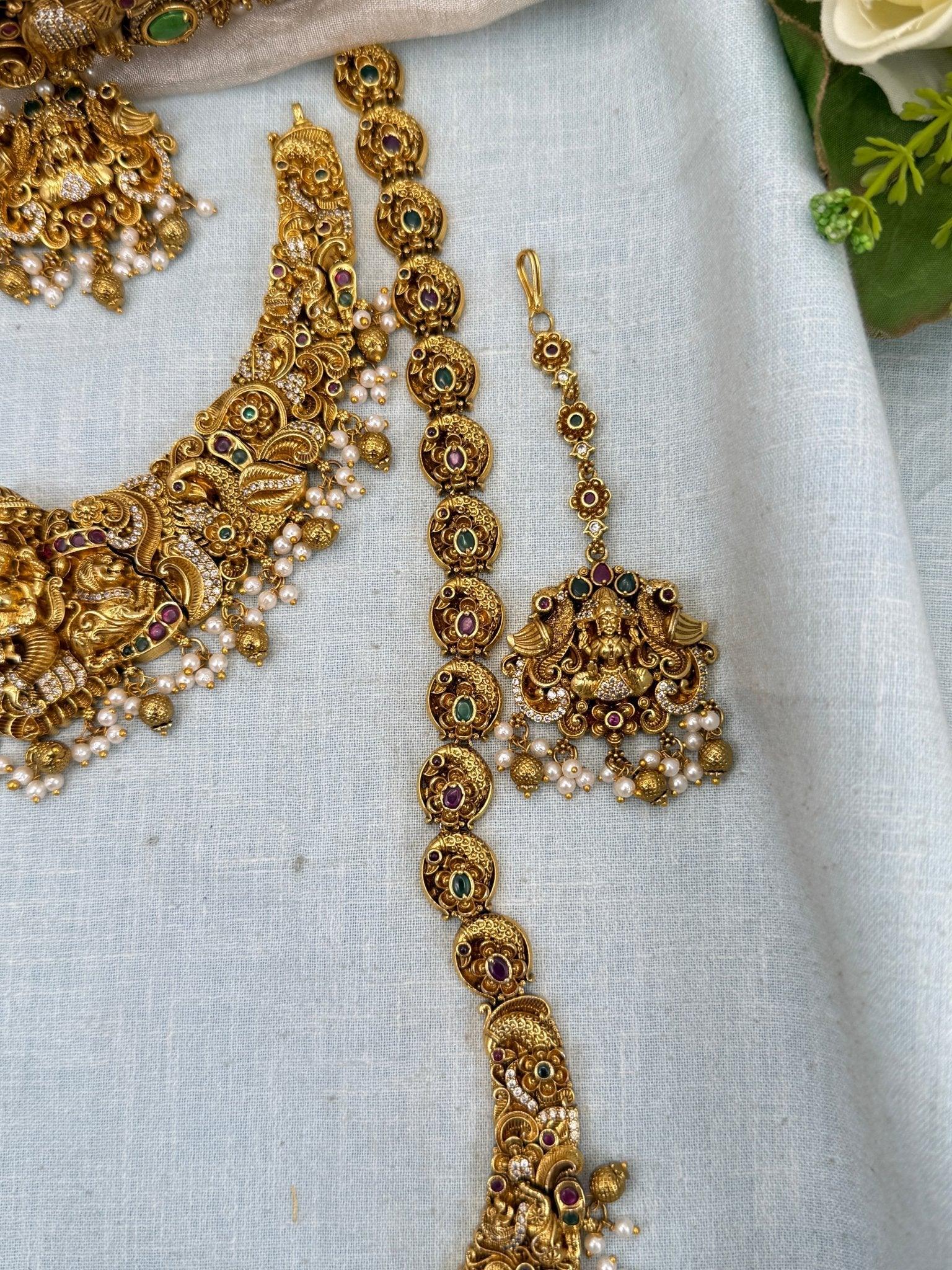 Luxurious Antique Temple Full Necklace Set 989 - Mahilas