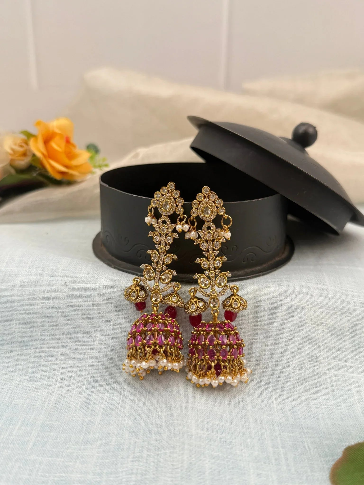 Luxurious Antique Victorian Jhumka 0227 - Mahilas
