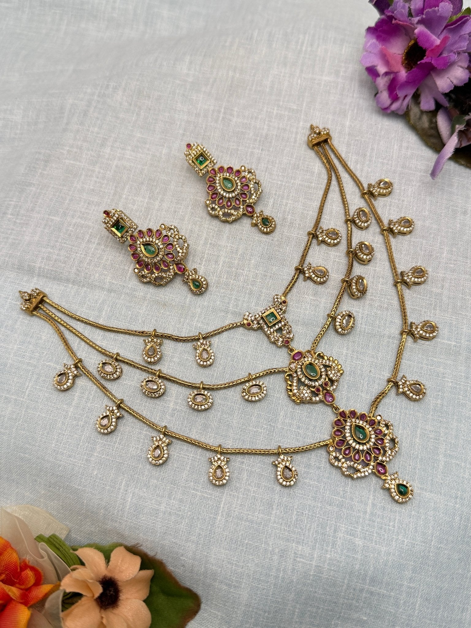 Luxurious Antique Victorian Layer Necklace Set 196 - Mahilas