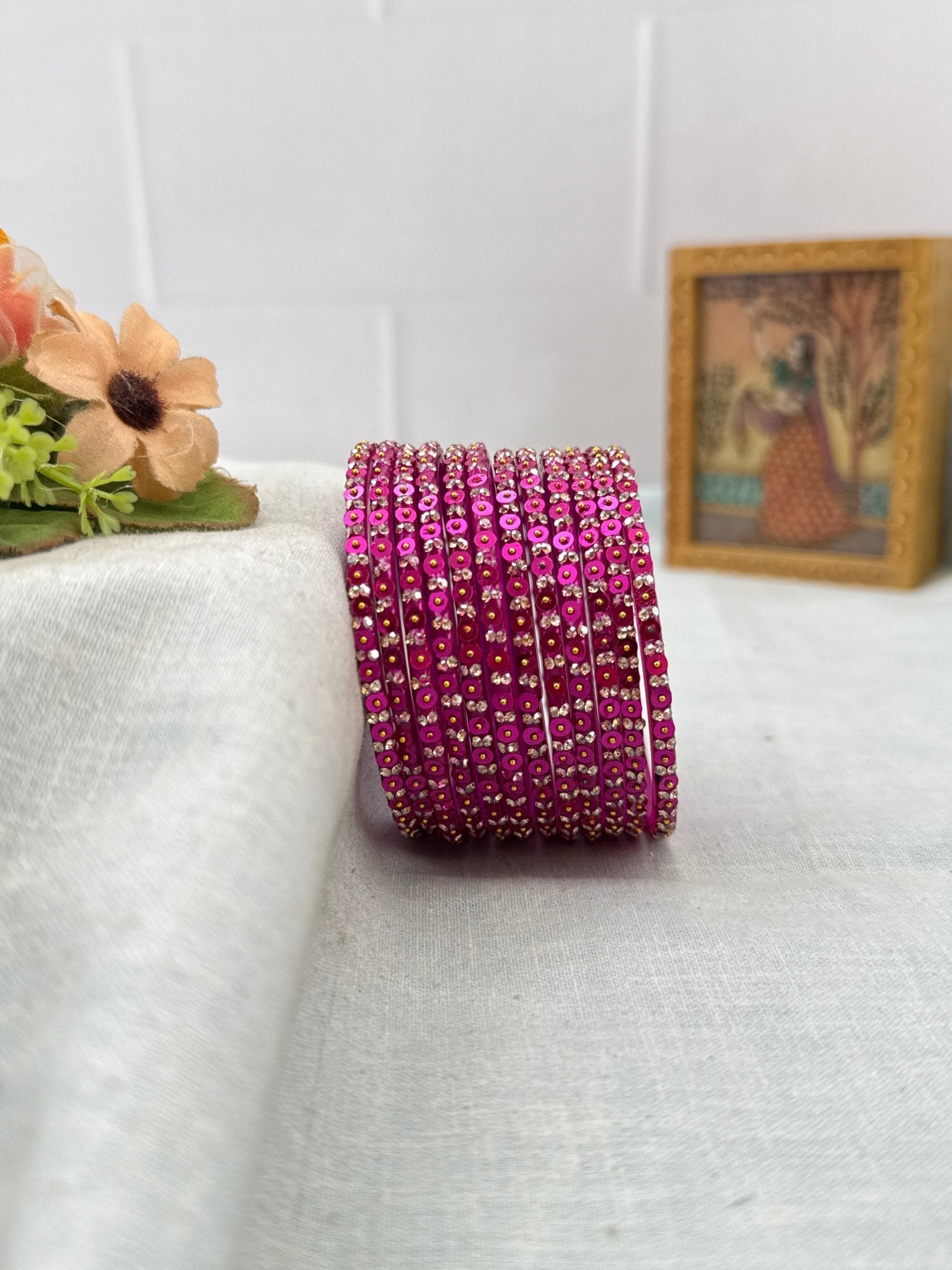 Luxurious Coin Design Glass Bangles 3475 - Make your own box - Mahilas