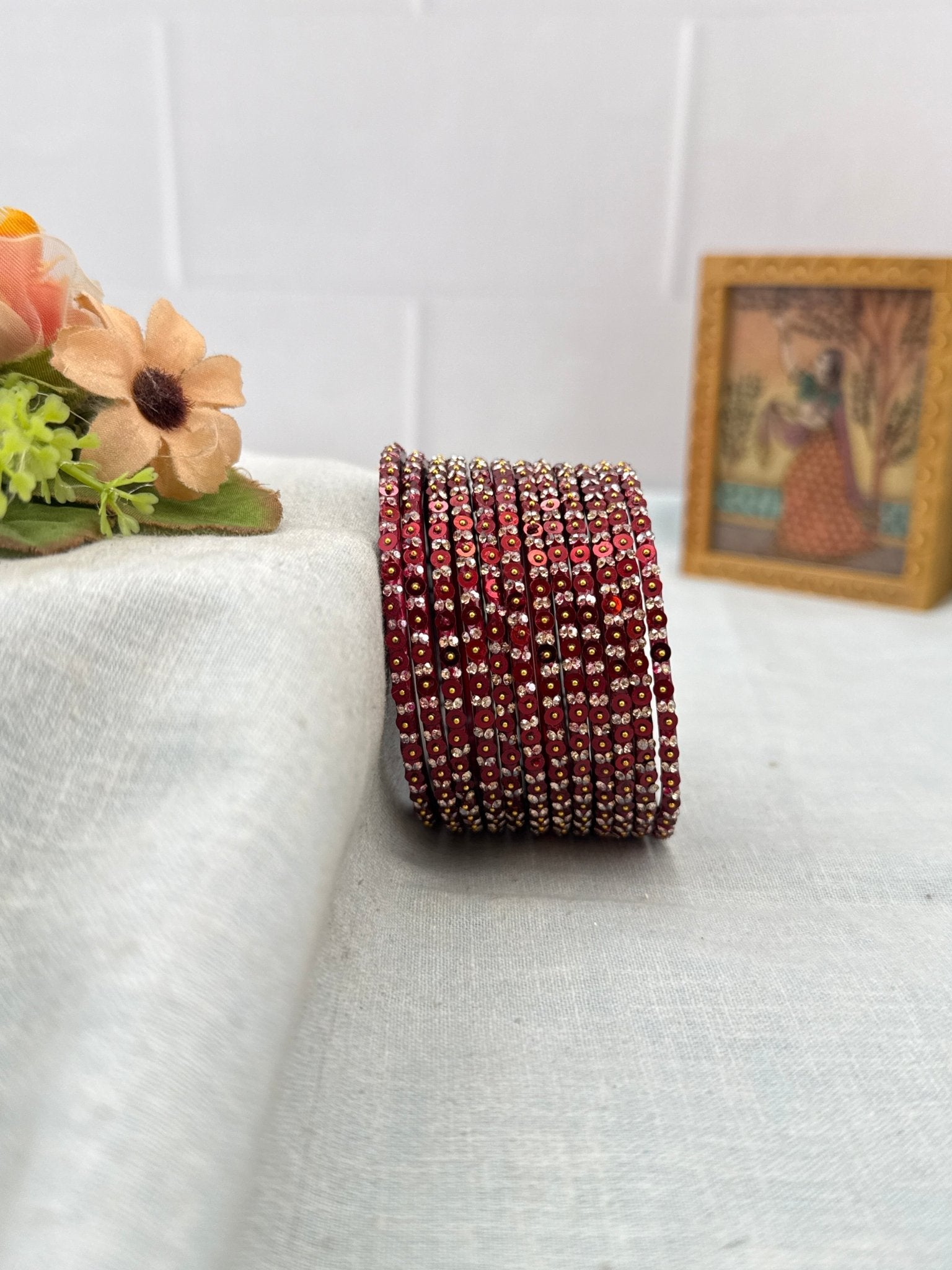 Luxurious Coin Design Glass Bangles 3475 - Make your own box - Mahilas