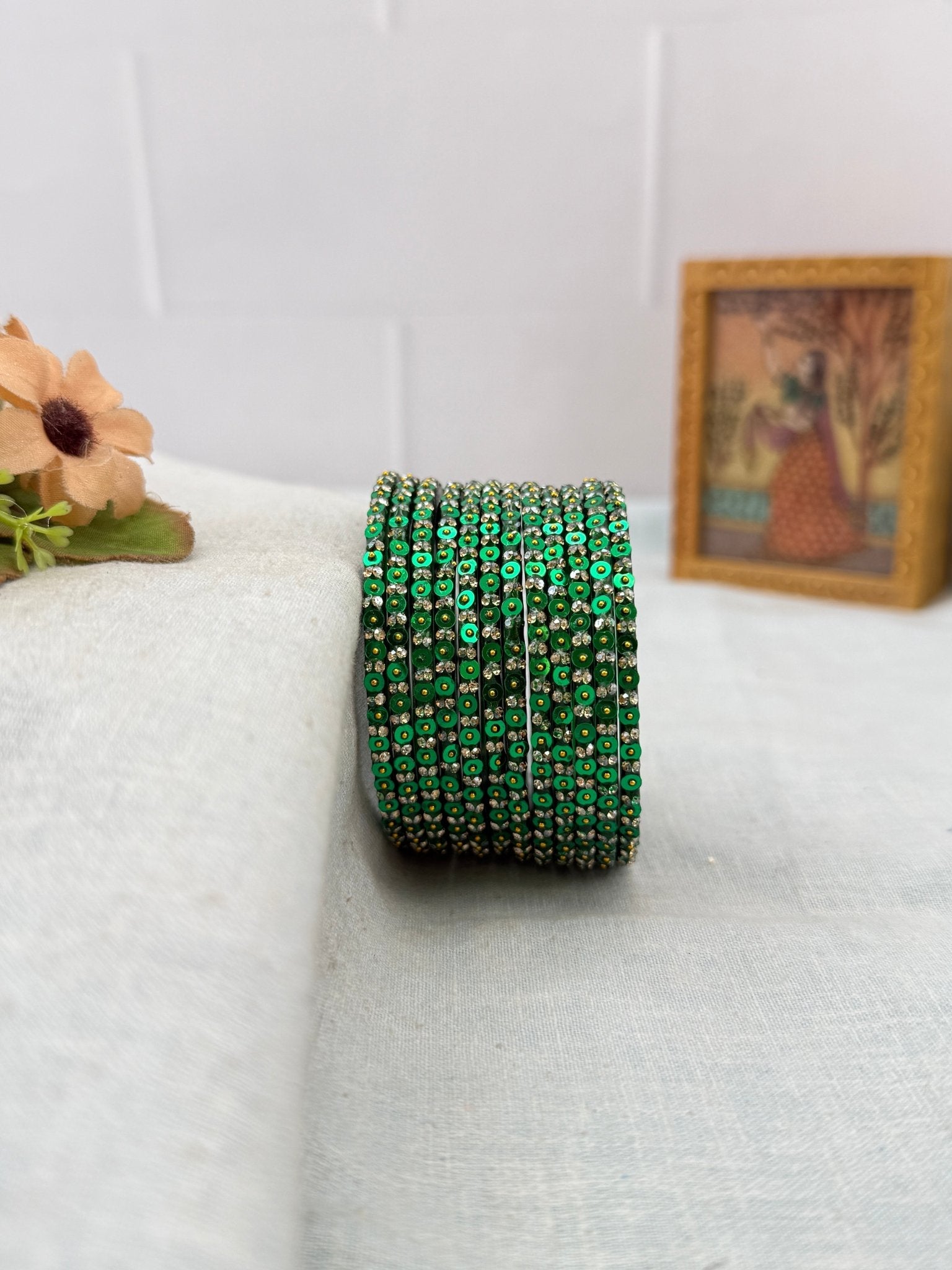 Luxurious Coin Design Glass Bangles 3475 - Make your own box - Mahilas
