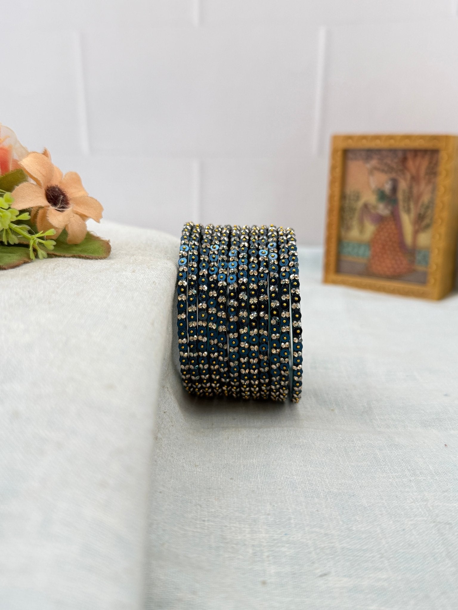 Luxurious Coin Design Glass Bangles 3475 - Make your own box - Mahilas