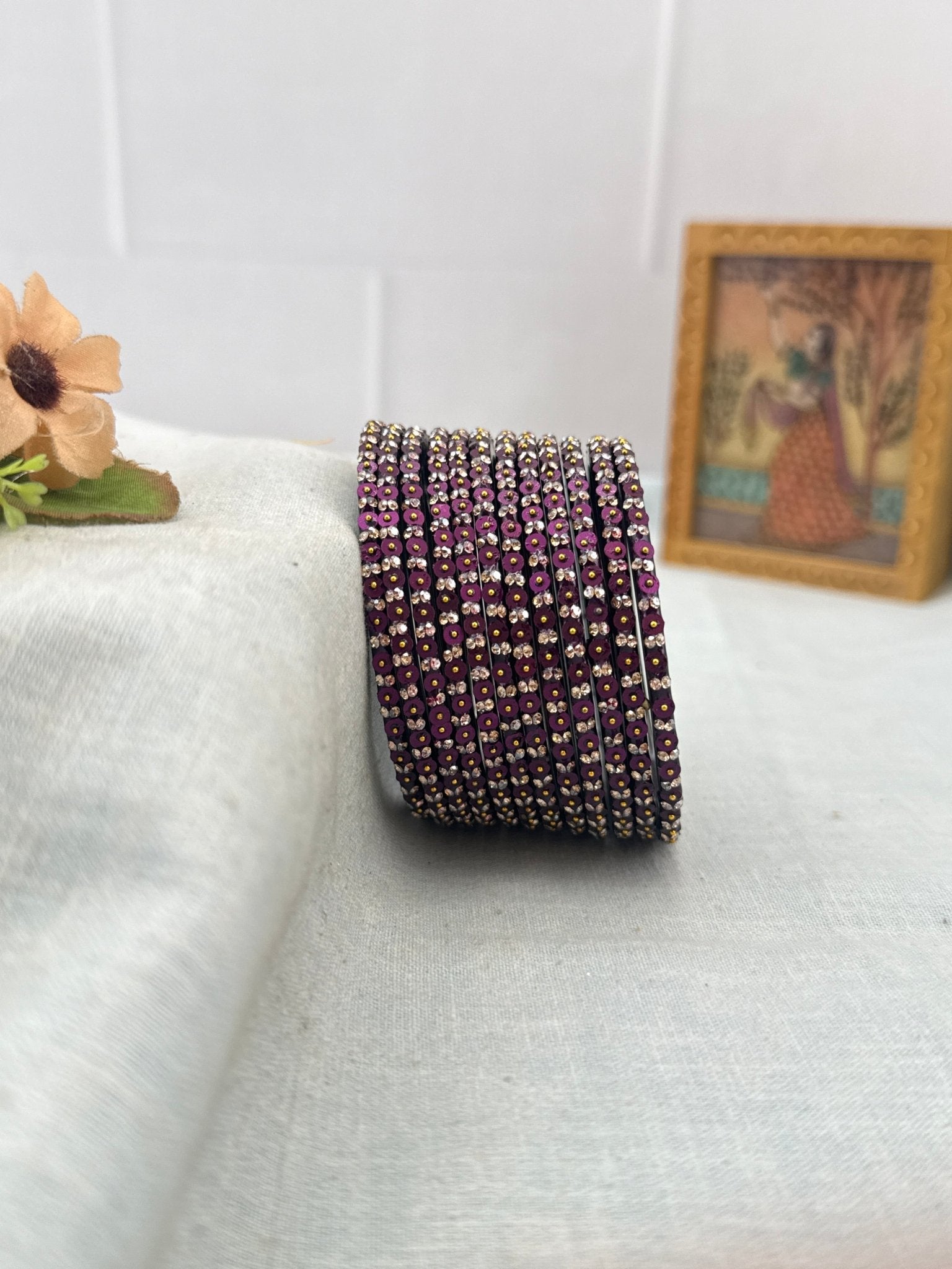 Luxurious Coin Design Glass Bangles 3475 - Make your own box - Mahilas
