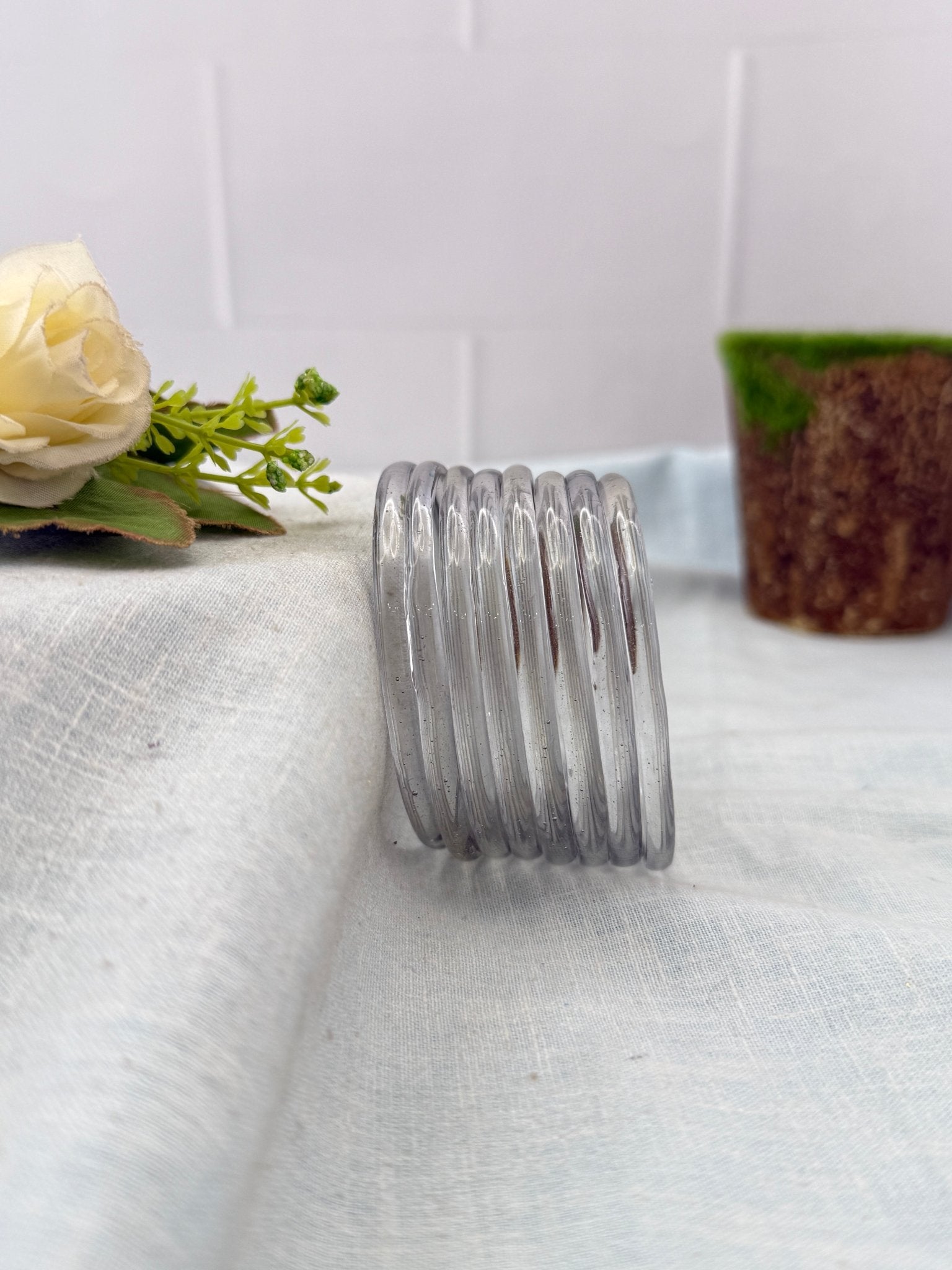 Luxurious Design New Plain Jelly Glass Bangles 3470 - Make your own box - Mahilas