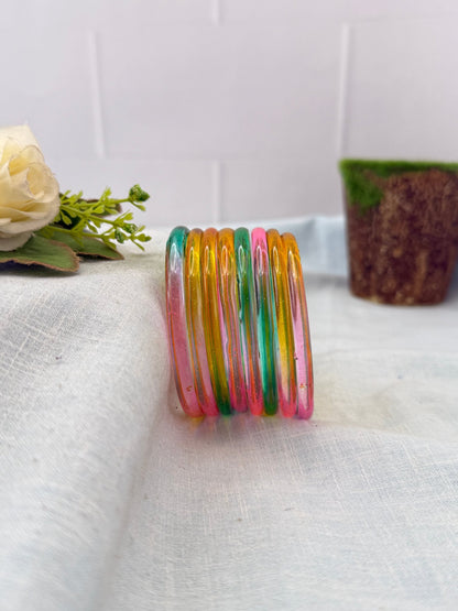 Luxurious Design New Plain Jelly Glass Bangles 3470 - Make your own box - Mahilas