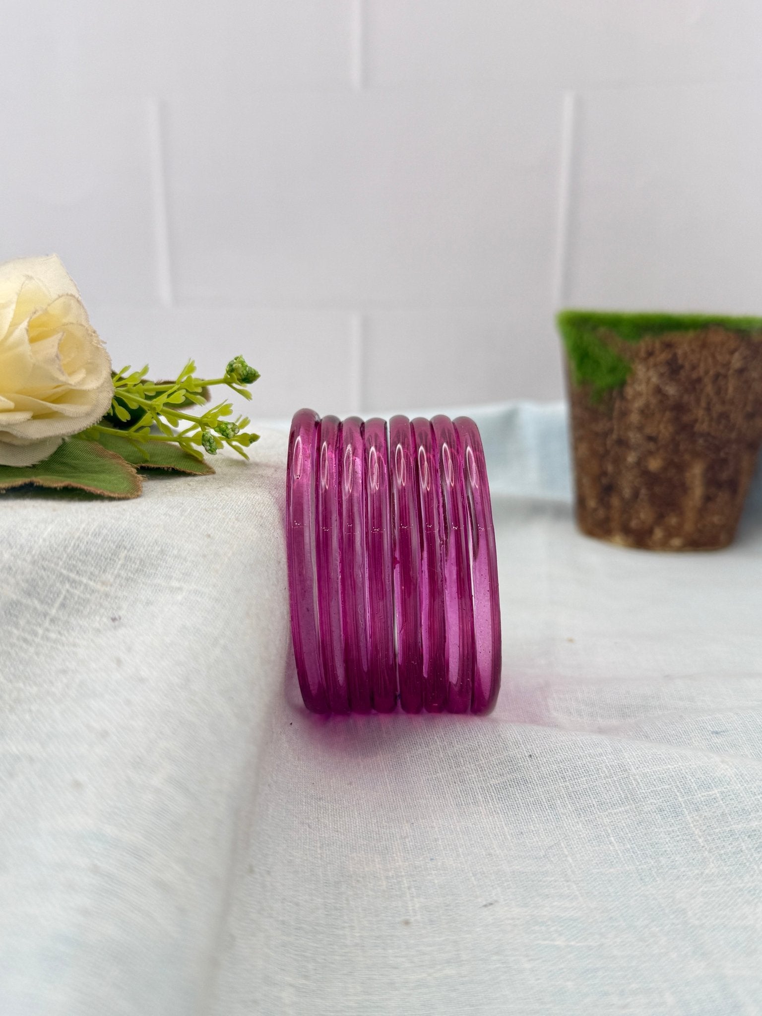 Luxurious Design New Plain Jelly Glass Bangles 3470 - Make your own box - Mahilas