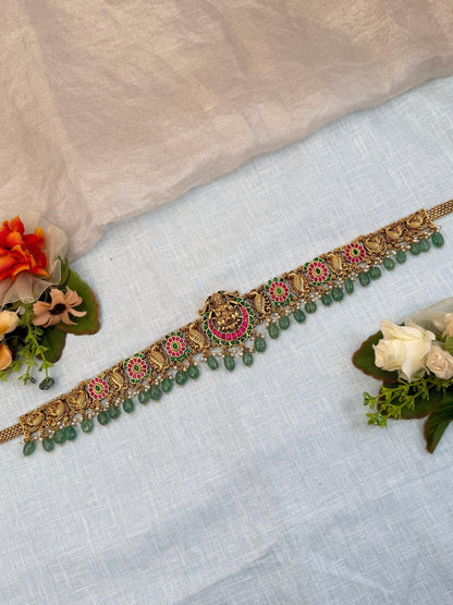 Luxurious Jadau Antique Chain Vaddanam Hip Belt 7120 - Mahilas