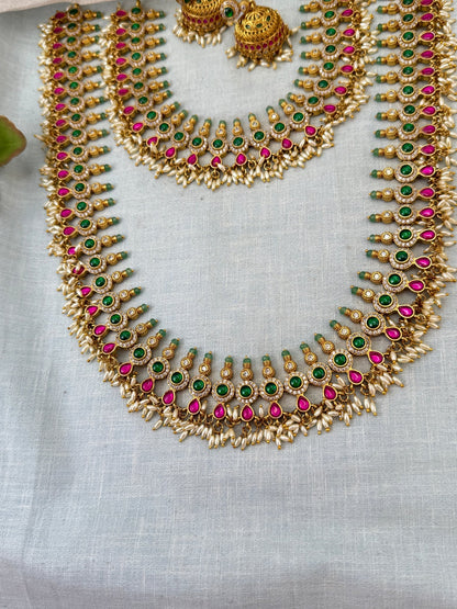 Luxurious Jadau Kundan Bridal Necklace Set 0987 - Mahilas