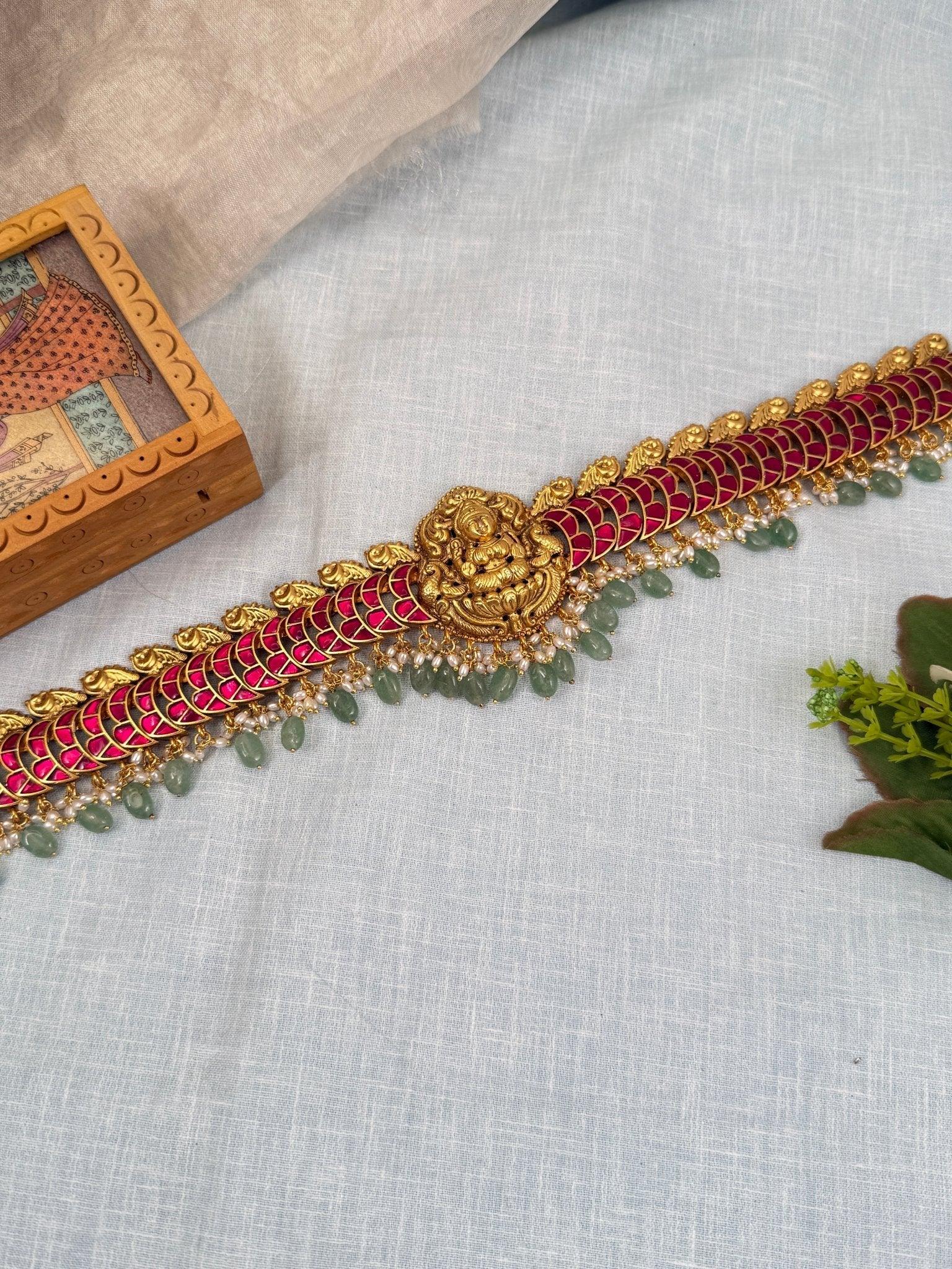 Luxurious Jadau Kundan Chain Vaddanam Kamarbandh 7081 - Mahilas