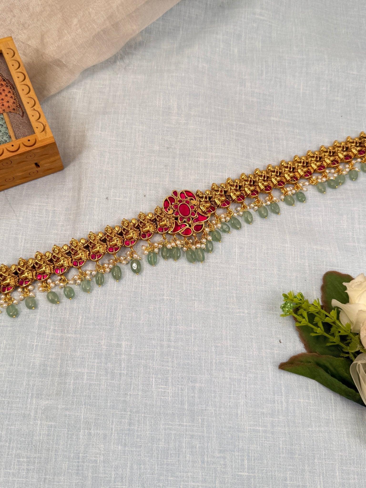 Luxurious Jadau Kundan Chain Vaddanam Kamarbandh 7083 - Mahilas