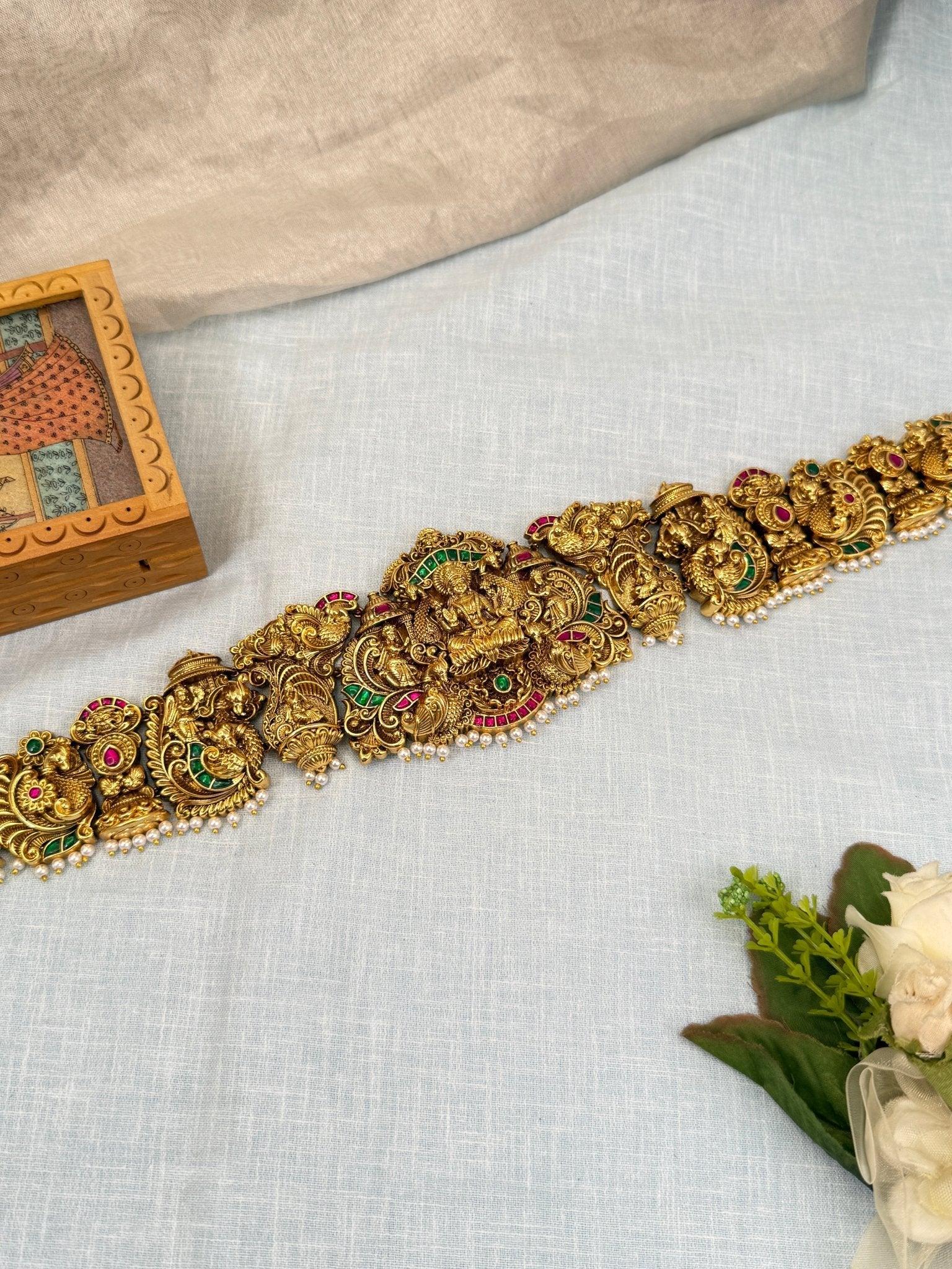 Luxurious Jadau Kundan Chain Vaddanam Kamarbandh 7084 - Mahilas