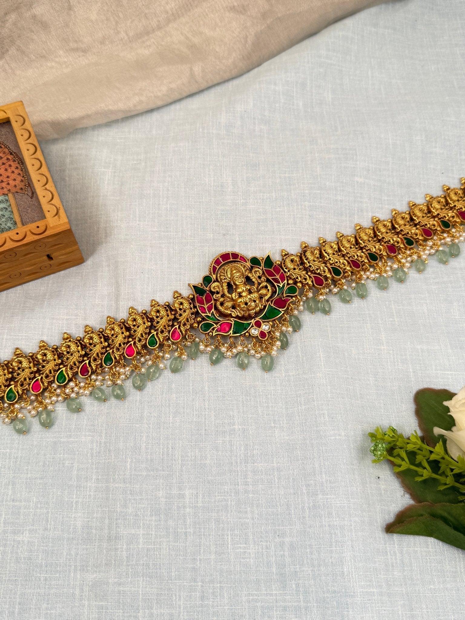 Luxurious Jadau Kundan Chain Vaddanam Kamarbandh 7085 - Mahilas