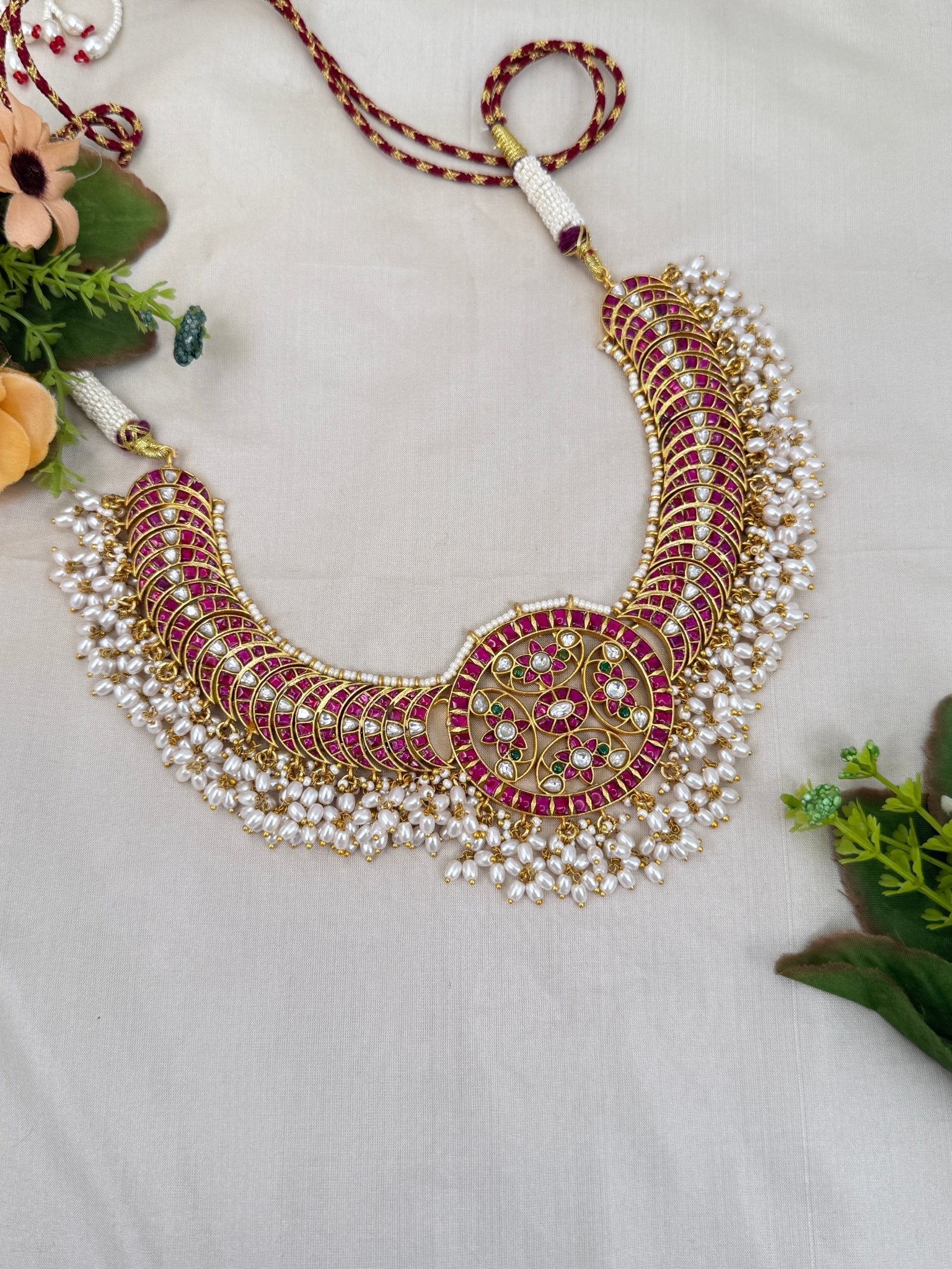 Luxurious Jadau Kundan Choker Necklace 553 - Mahilas