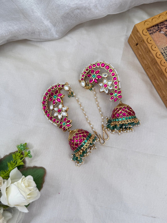 Luxurious Jadau Kundan Earcuff Earrings 0441 - Mahilas