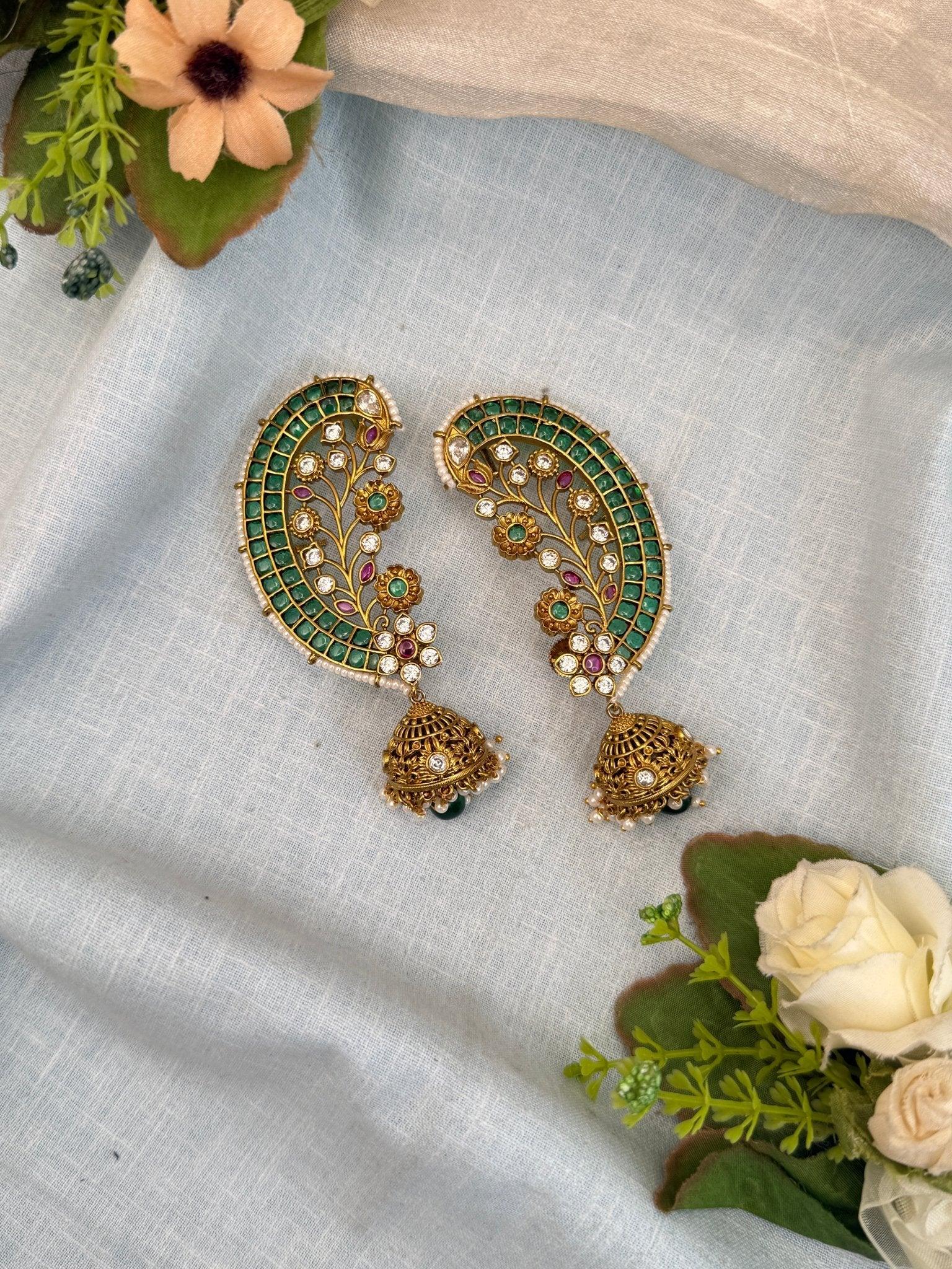 Luxurious Jadau Kundan Earcuff Earrings 0502 - Mahilas
