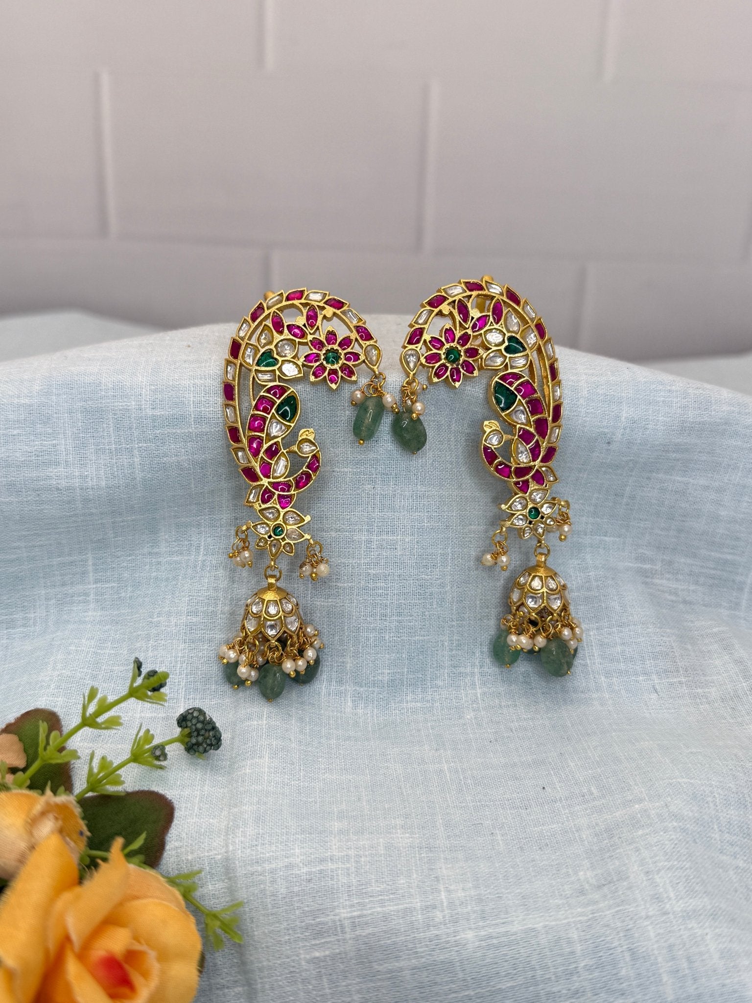 Luxurious Jadau Kundan Earcuff Earrings 1204 - Mahilas