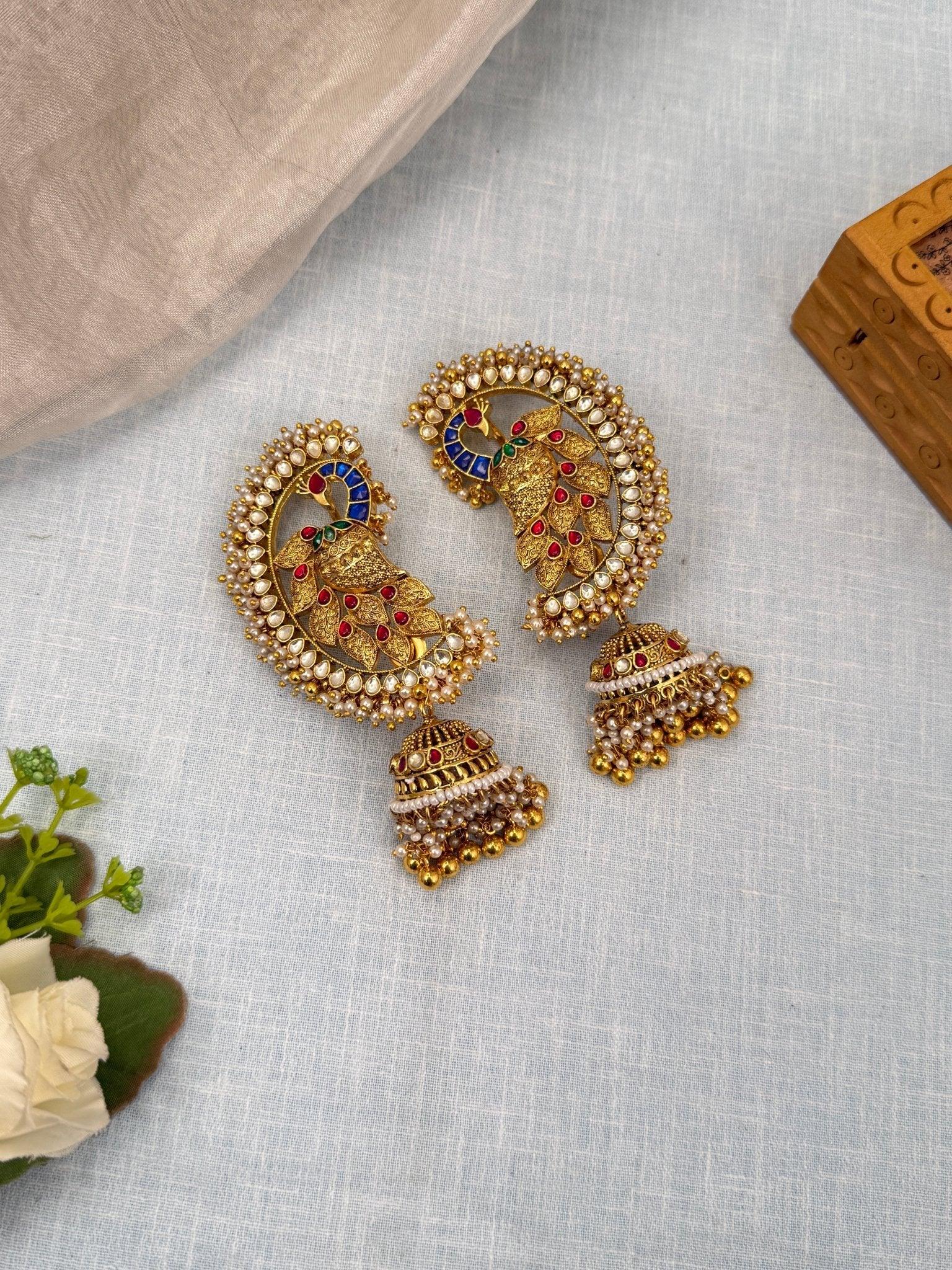 Luxurious Jadau Kundan Earcuff Jhumka 0468 - Mahilas
