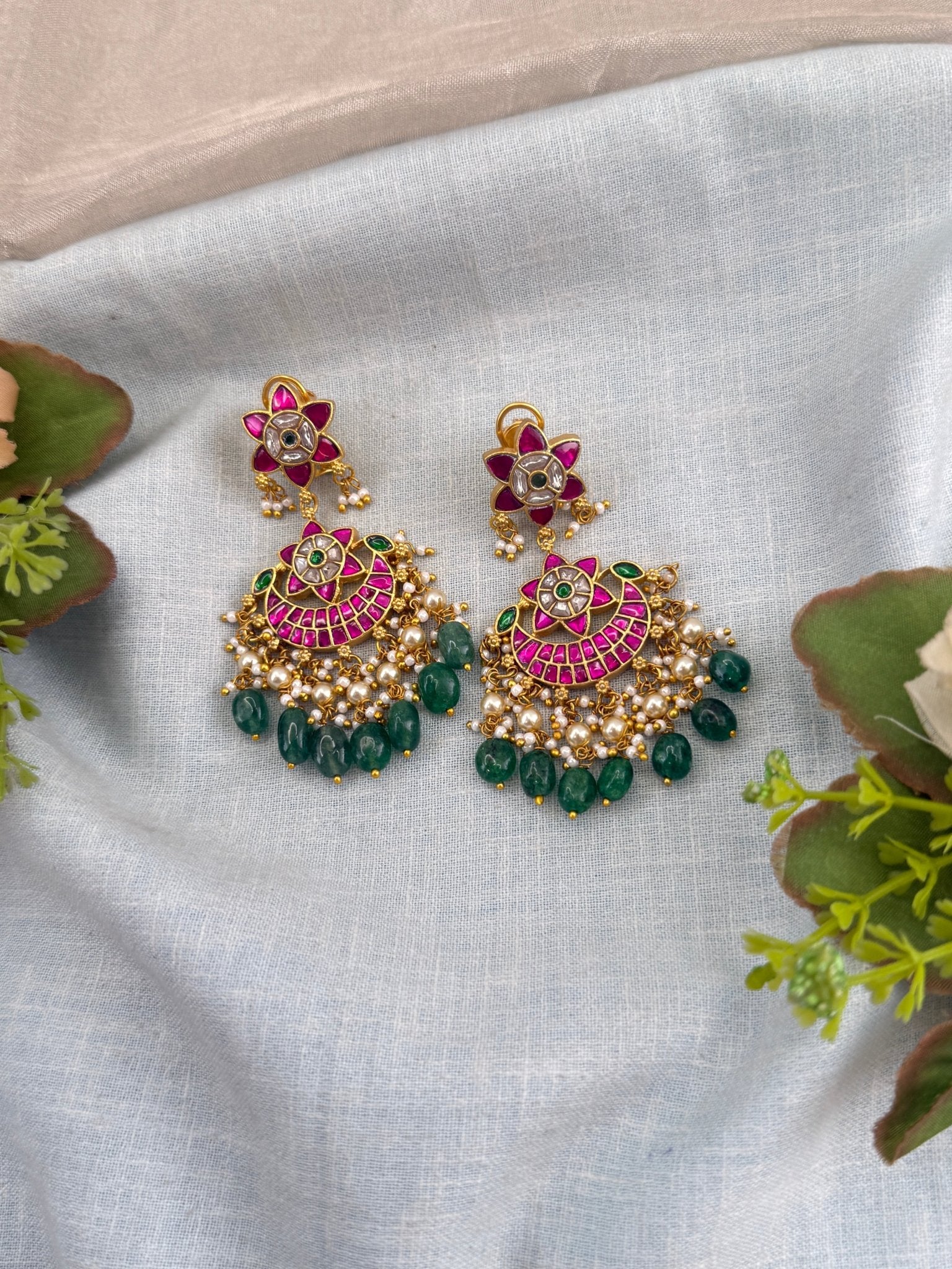 Luxurious Jadau Kundan Earrings 0630 - Mahilas