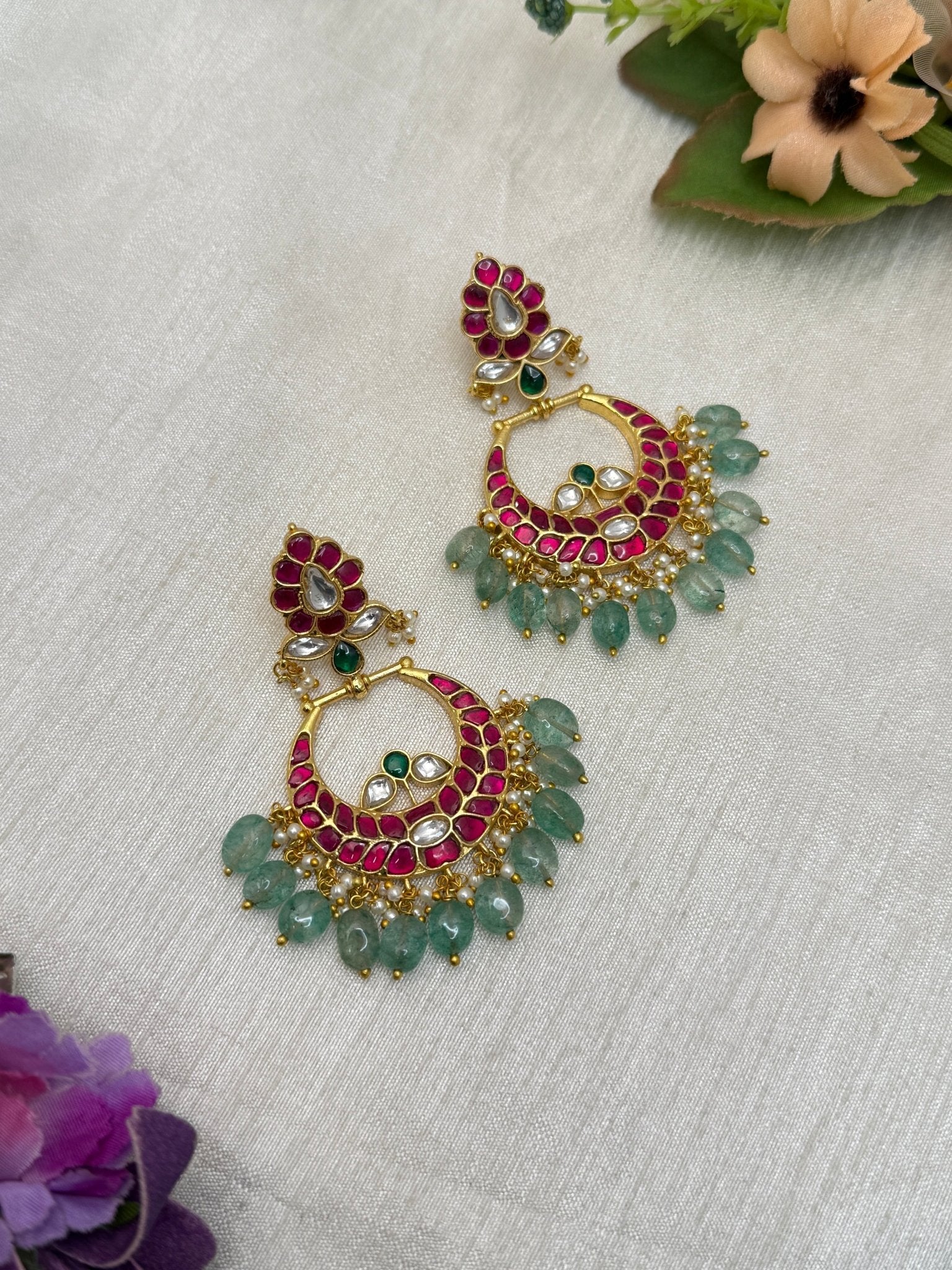 Luxurious Jadau Kundan Earrings 1203 - Mahilas