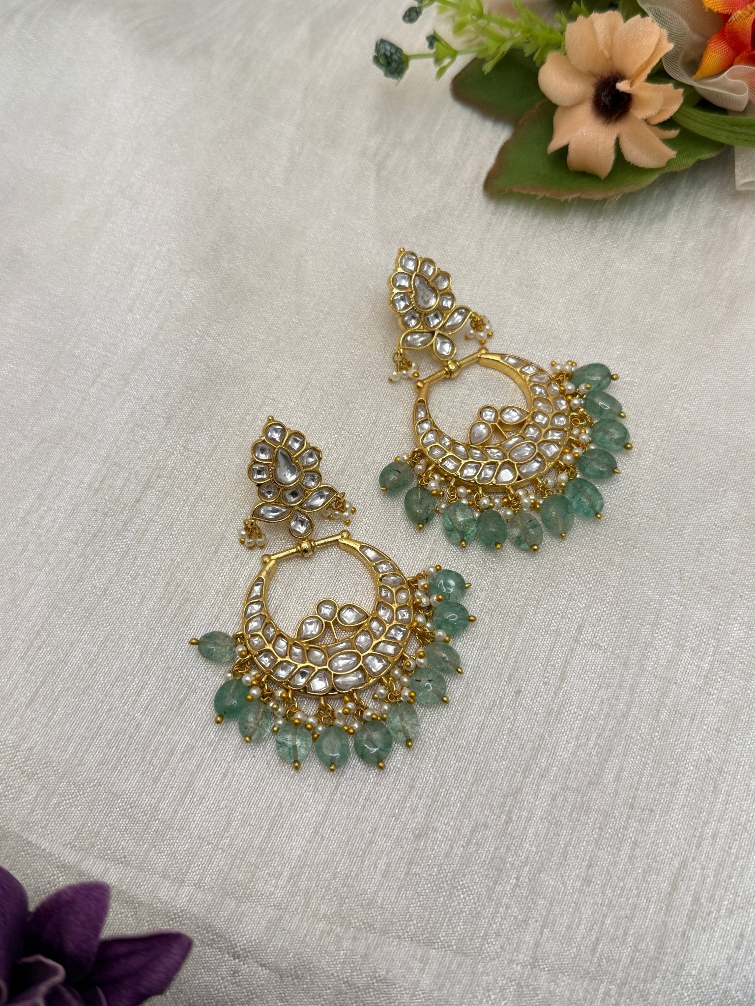 Luxurious Jadau Kundan Earrings 1204 - Mahilas