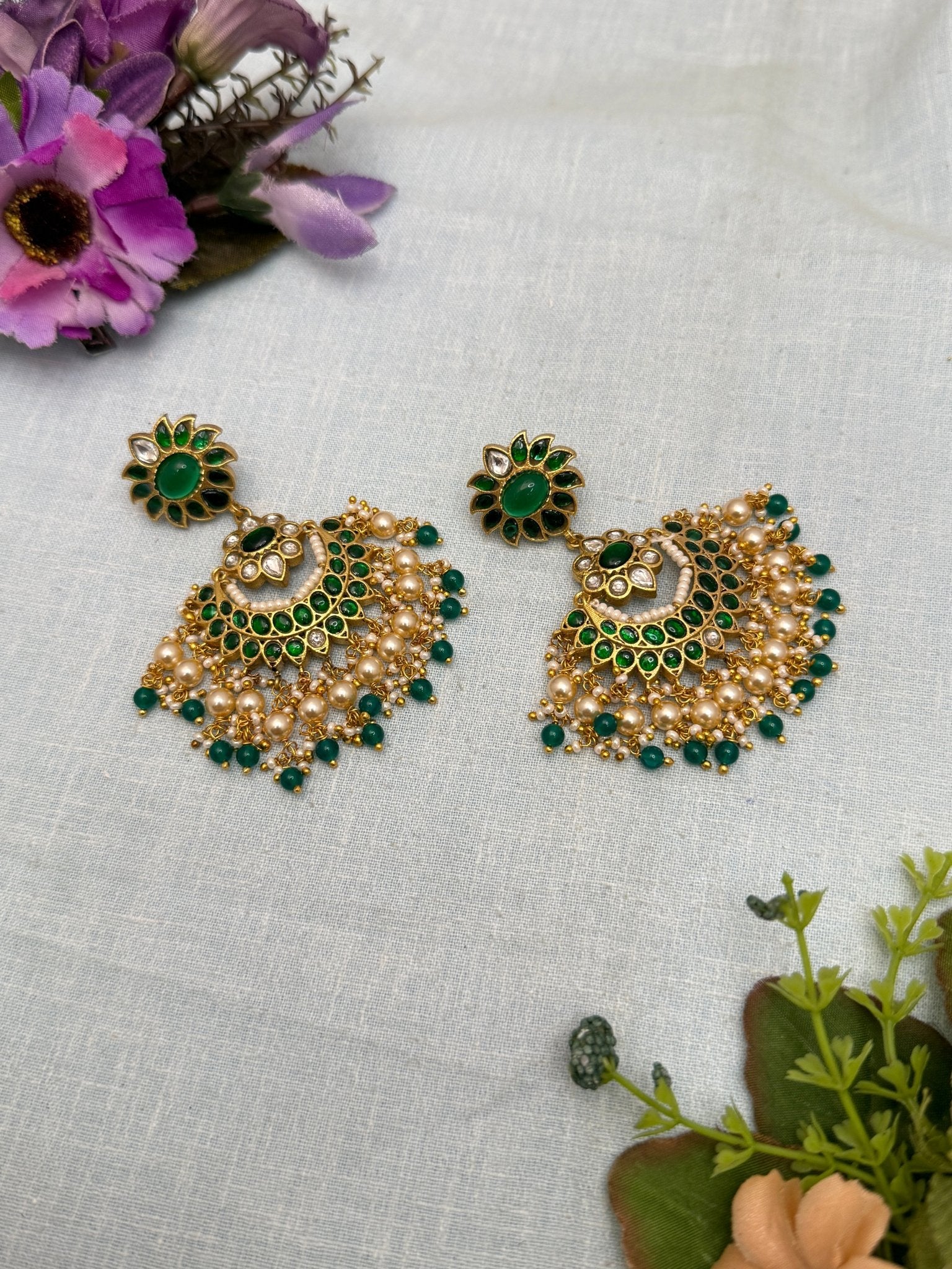Luxurious Jadau Kundan Earrings 1213 - Mahilas