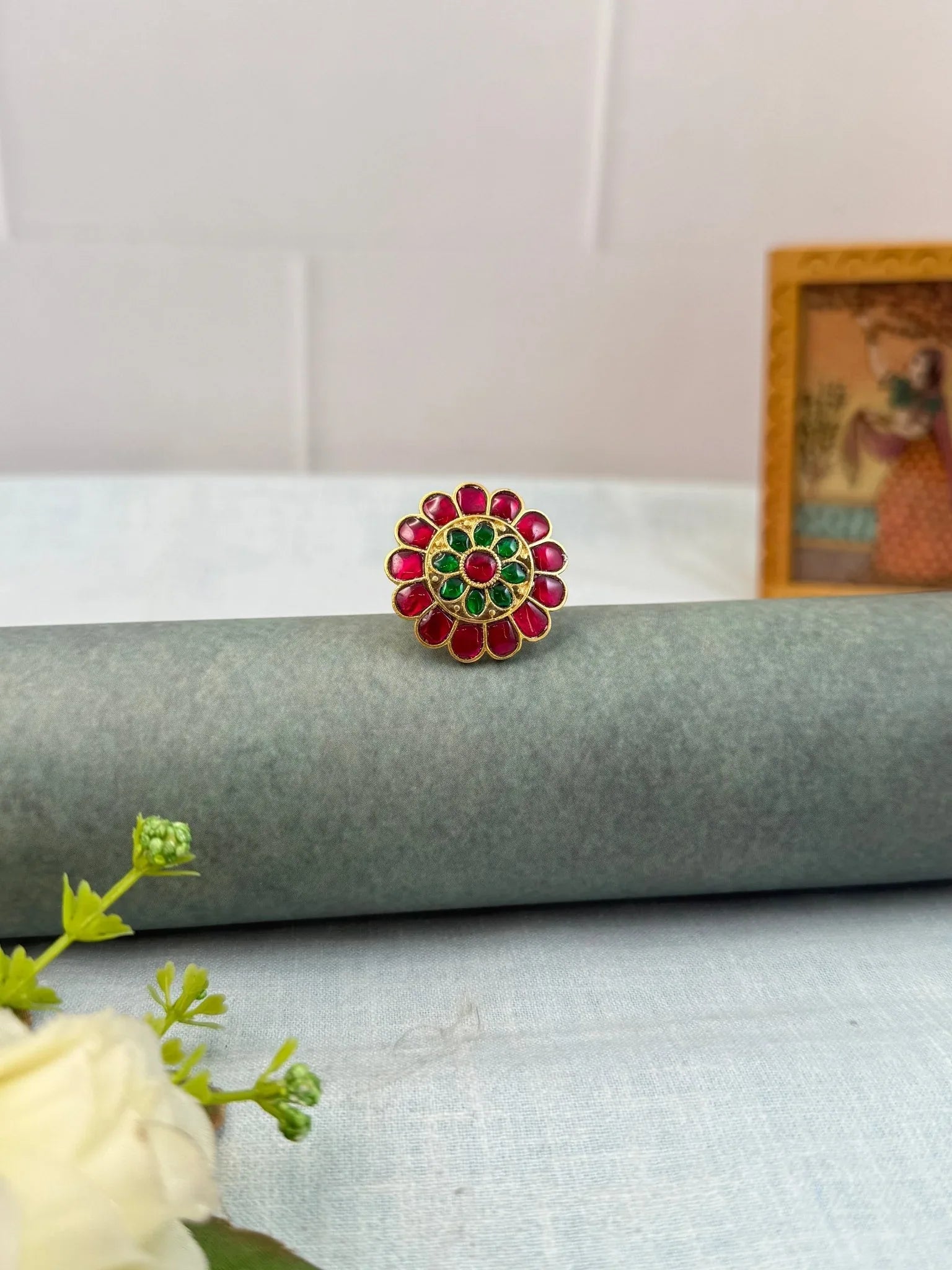 Luxurious Jadau Kundan Finger Ring 379 - Mahilas