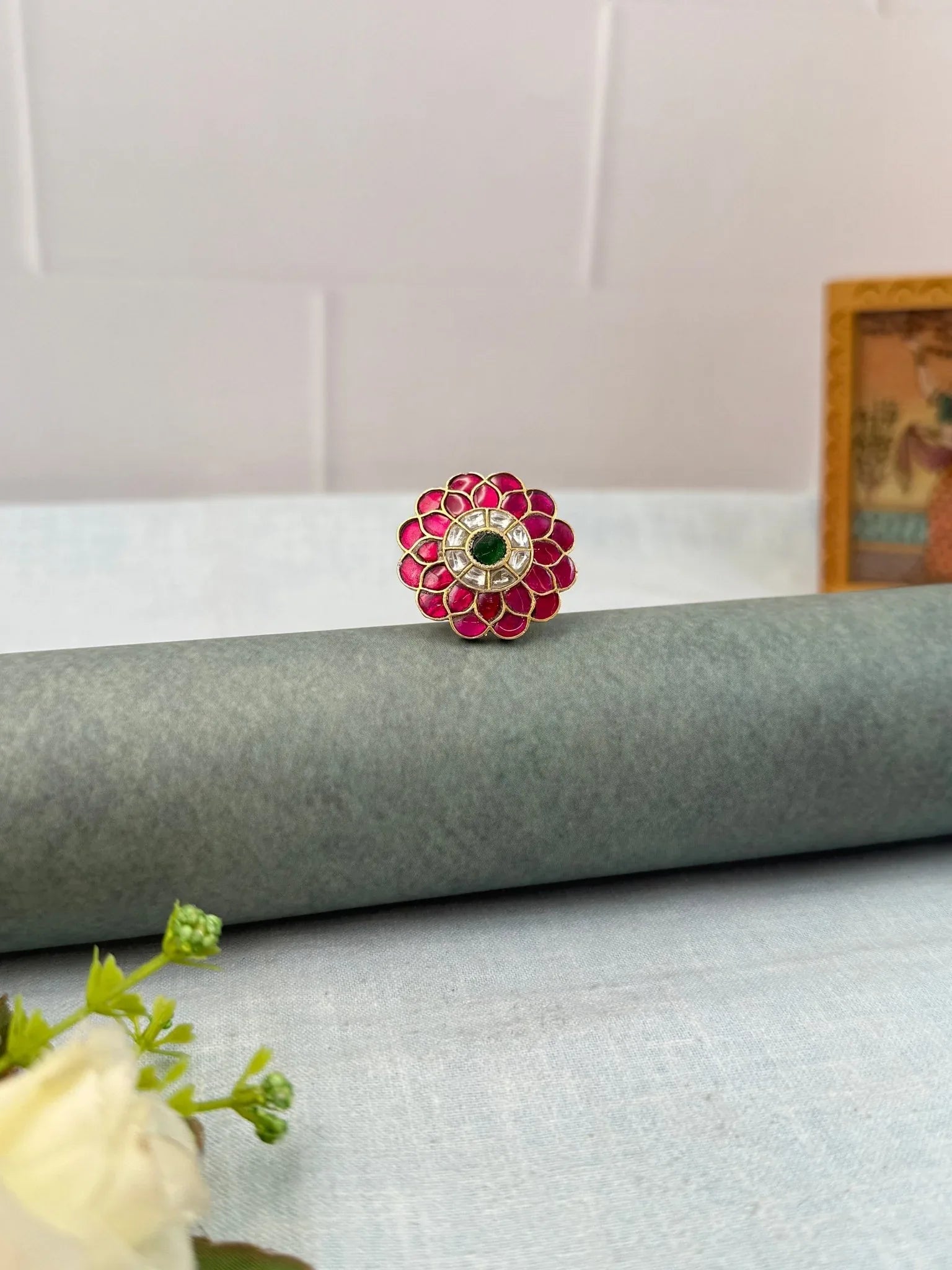 Luxurious Jadau Kundan Finger Ring 381 - Mahilas