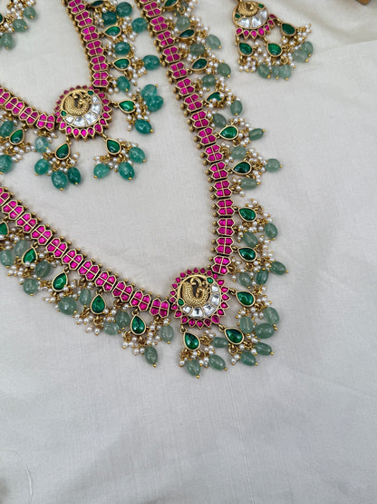 Luxurious Jadau Kundan Guttapusalu Bridal Necklace Set 562 - Mahilas