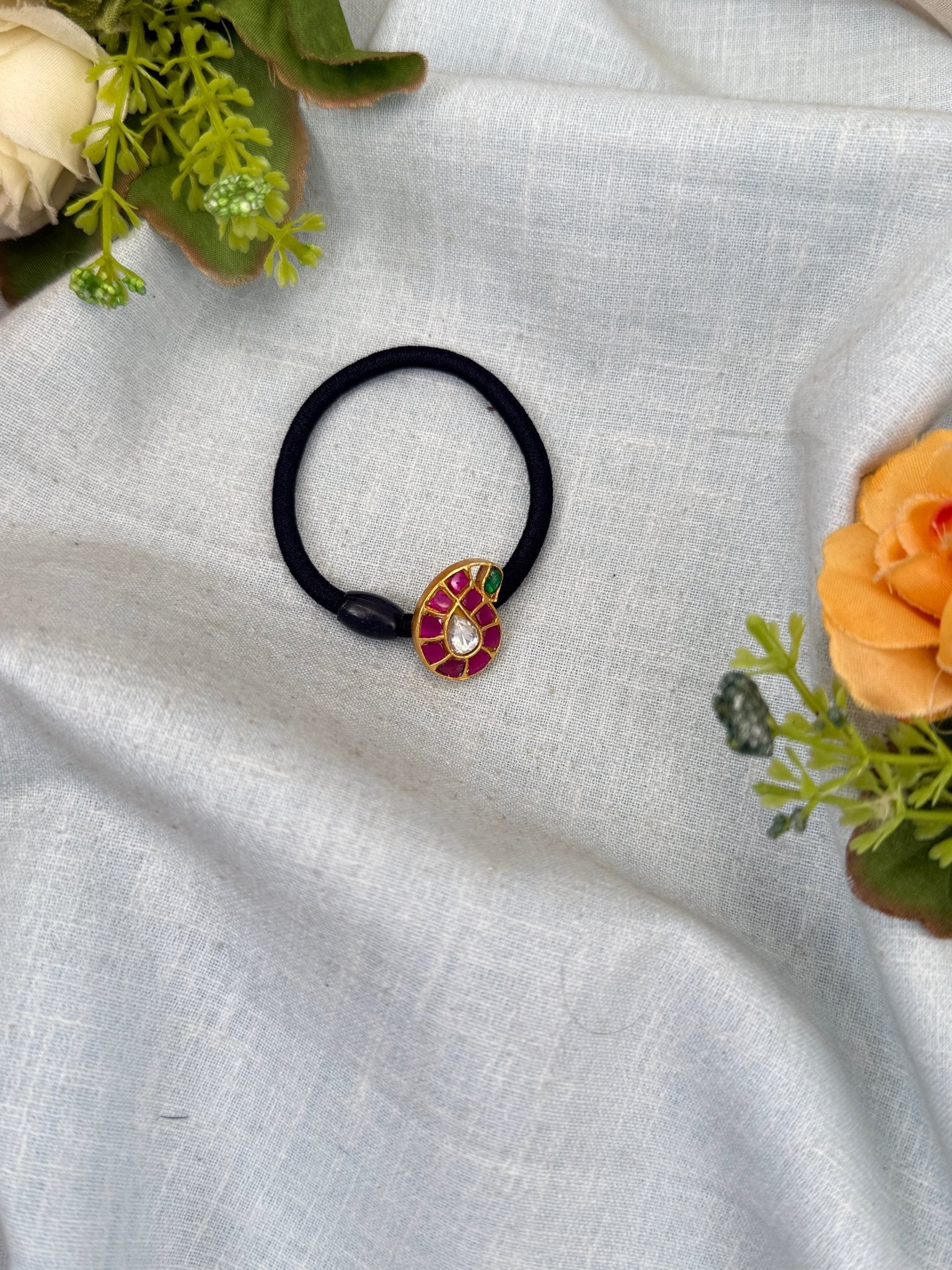 Luxurious Jadau Kundan Hair Tie Band 001 - Mahilas