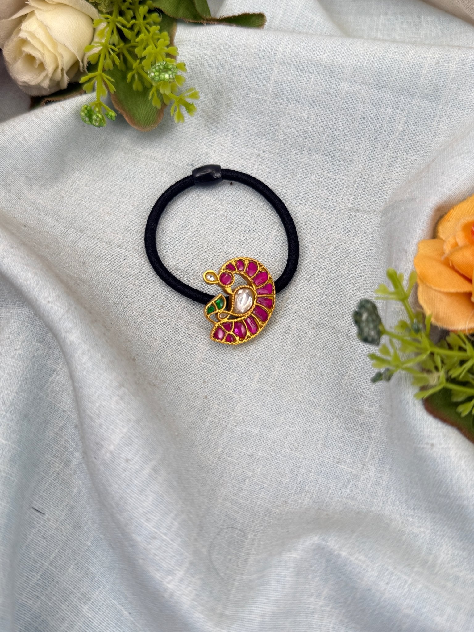 Luxurious Jadau Kundan Hair Tie Band 008 - Mahilas