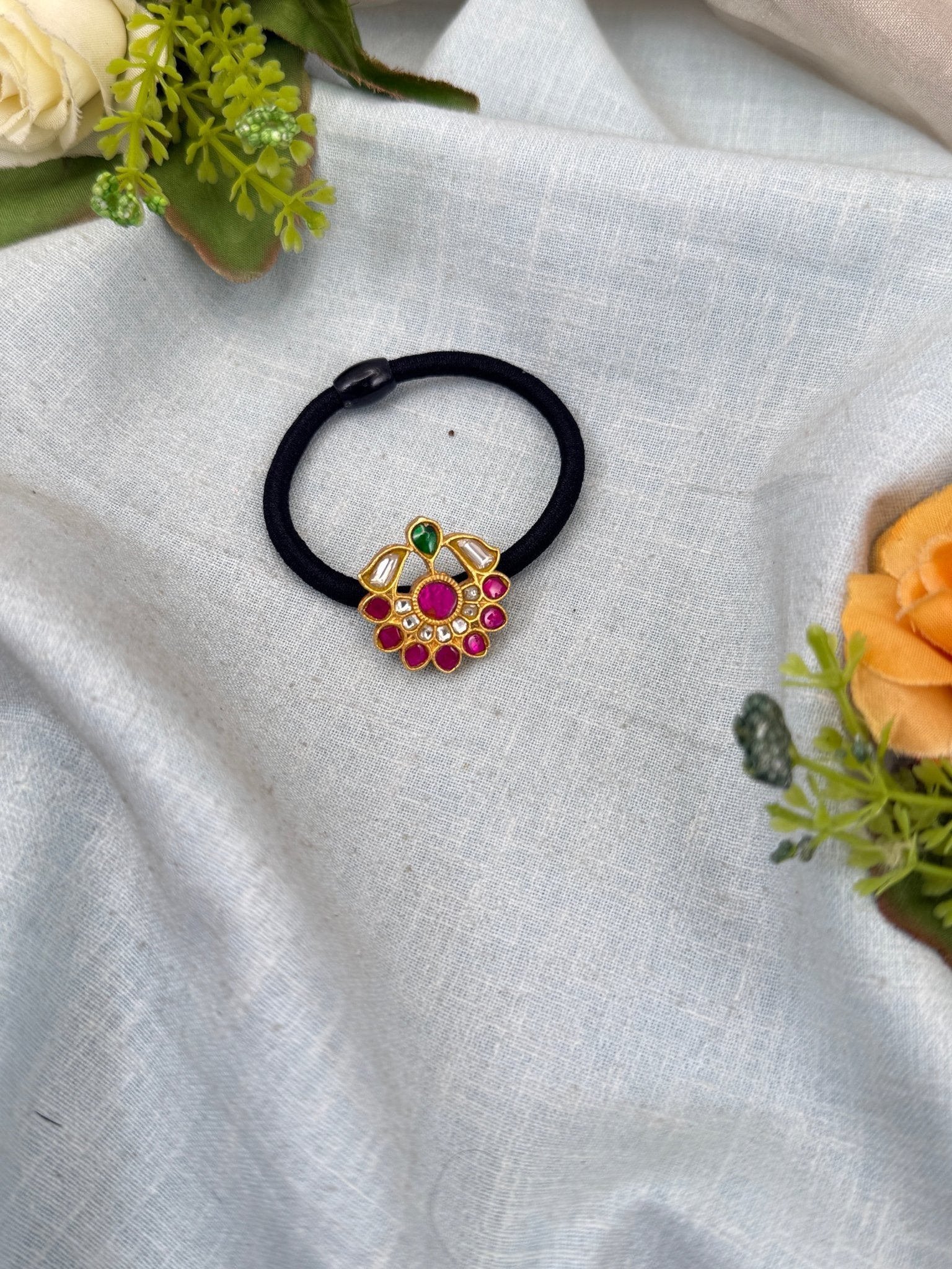 Luxurious Jadau Kundan Hair Tie Band 011 - Mahilas