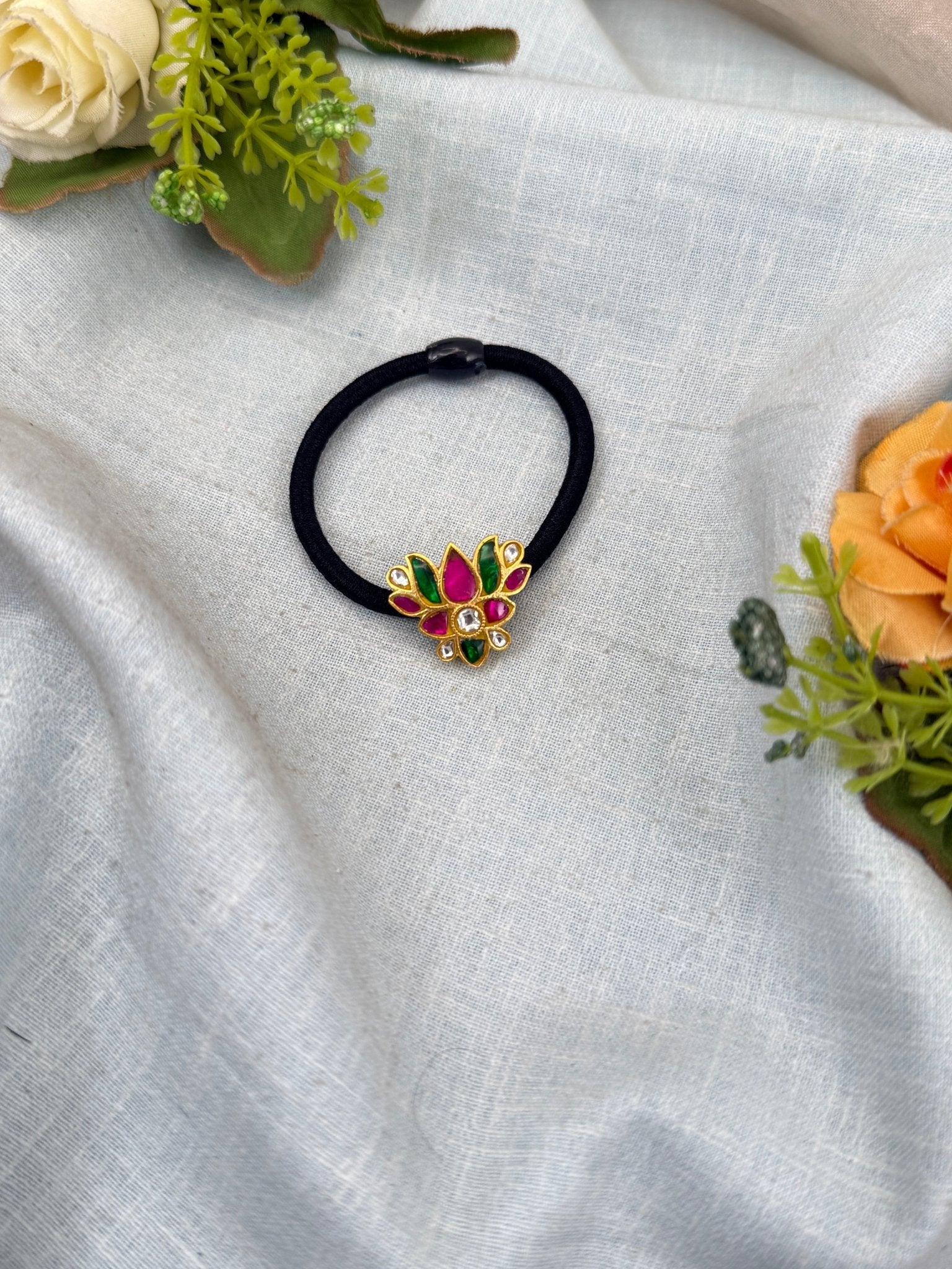 Luxurious Jadau Kundan Hair Tie Band 013 - Mahilas