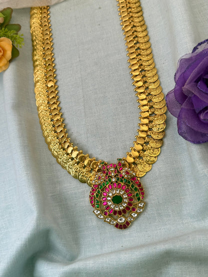 Luxurious Jadau Kundan Kaasu Long Necklace Set 1062 - Mahilas