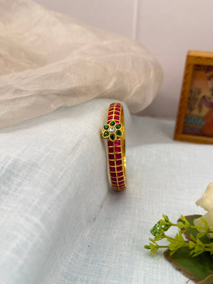 Luxurious Jadau Kundan Kada Bangle Design 1098 - 5 Colors (Single) - Mahilas