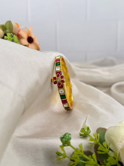 Luxurious Jadau Kundan Kada Bangle Design 11142 - 4 Colors (Single) - Mahilas