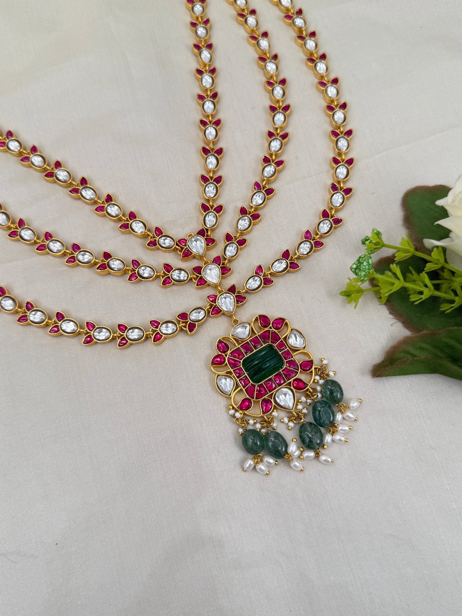 Luxurious Jadau Kundan Layer Necklace 552 - Mahilas