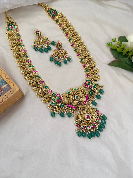 Luxurious Jadau Kundan Long Necklace Set 547 - Mahilas