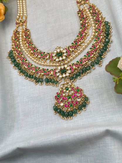 Luxurious Jadau Kundan Long Necklace Set 654 - Mahilas