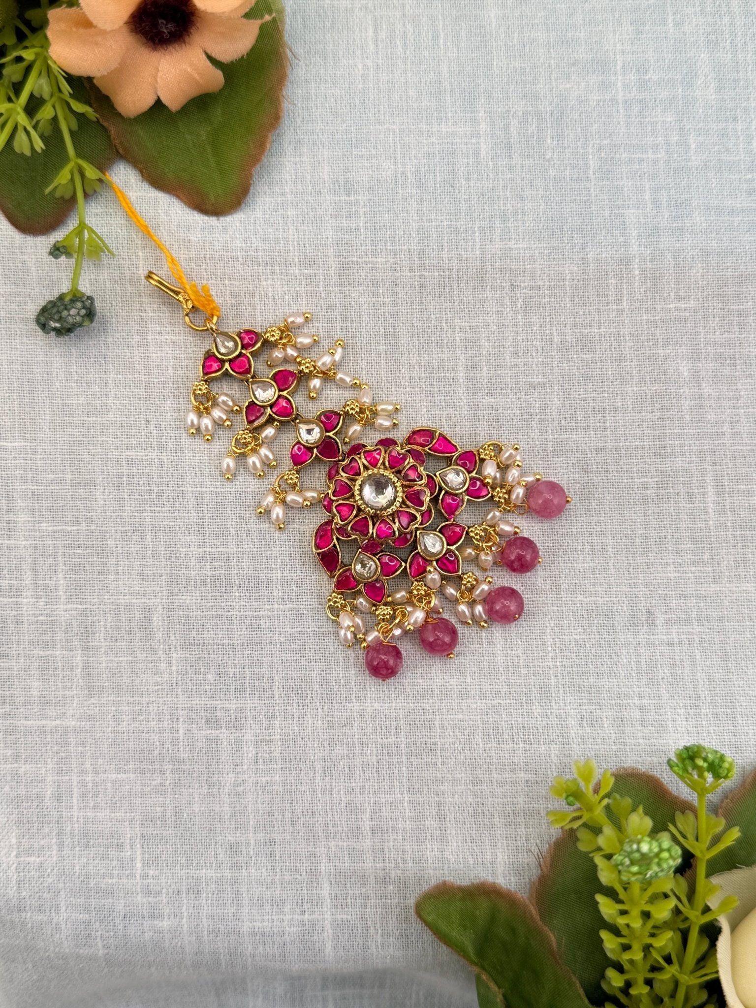 Luxurious Jadau Kundan Maang Tikka 4210 - Mahilas