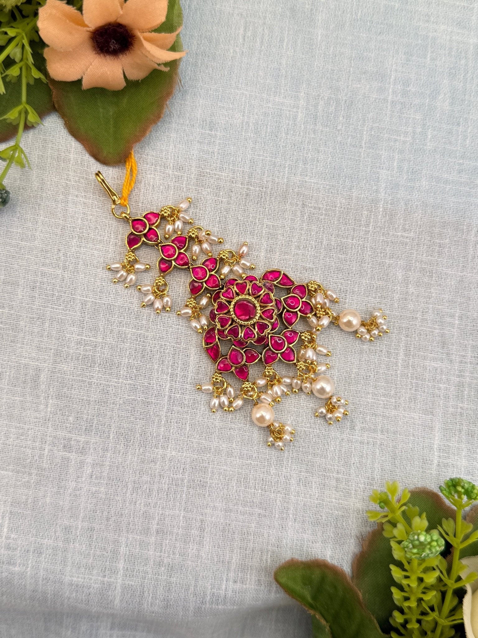 Luxurious Jadau Kundan Maang Tikka 4211 - Mahilas
