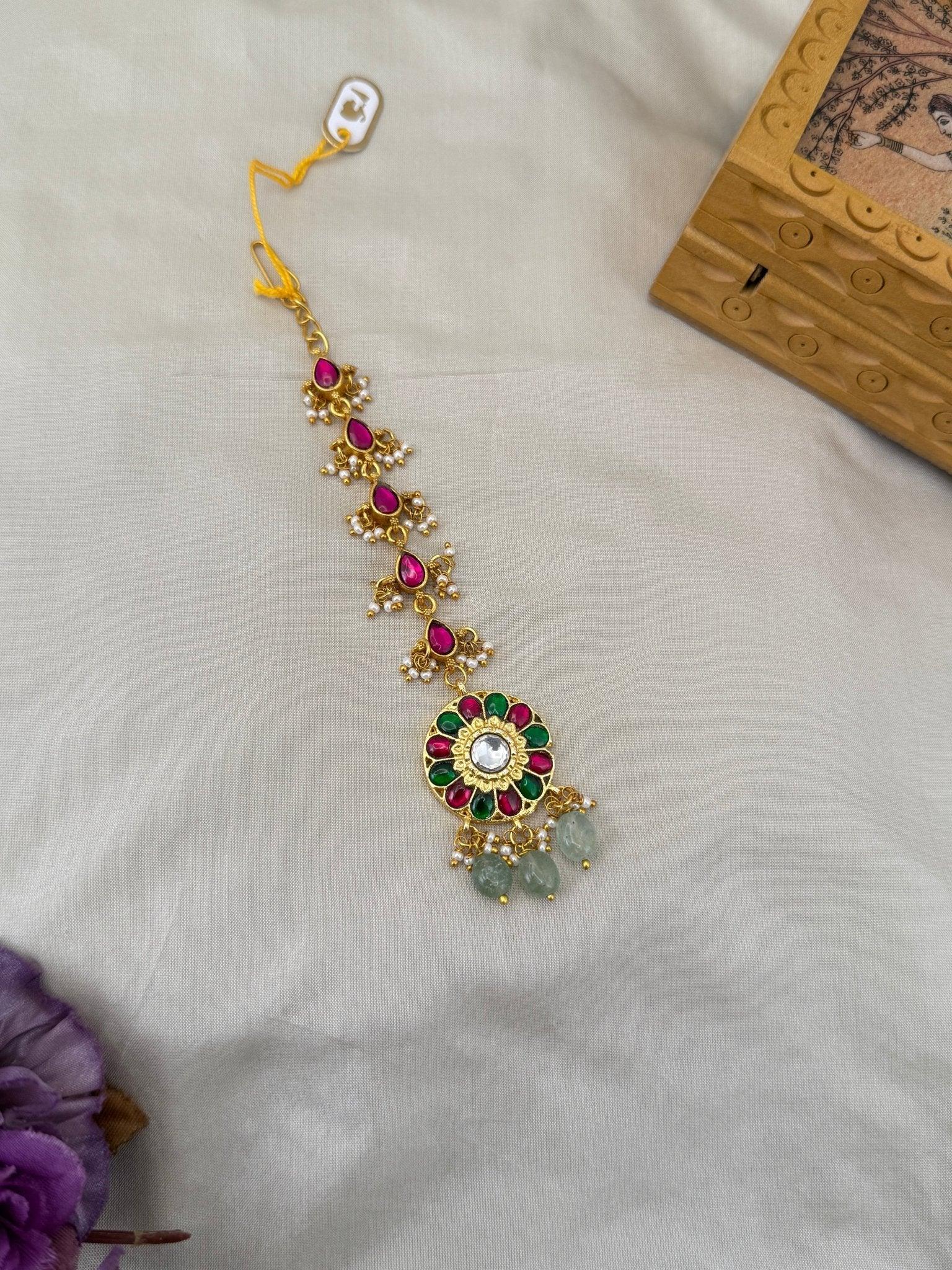 Luxurious Jadau Kundan Maang Tikka 4350 - Mahilas